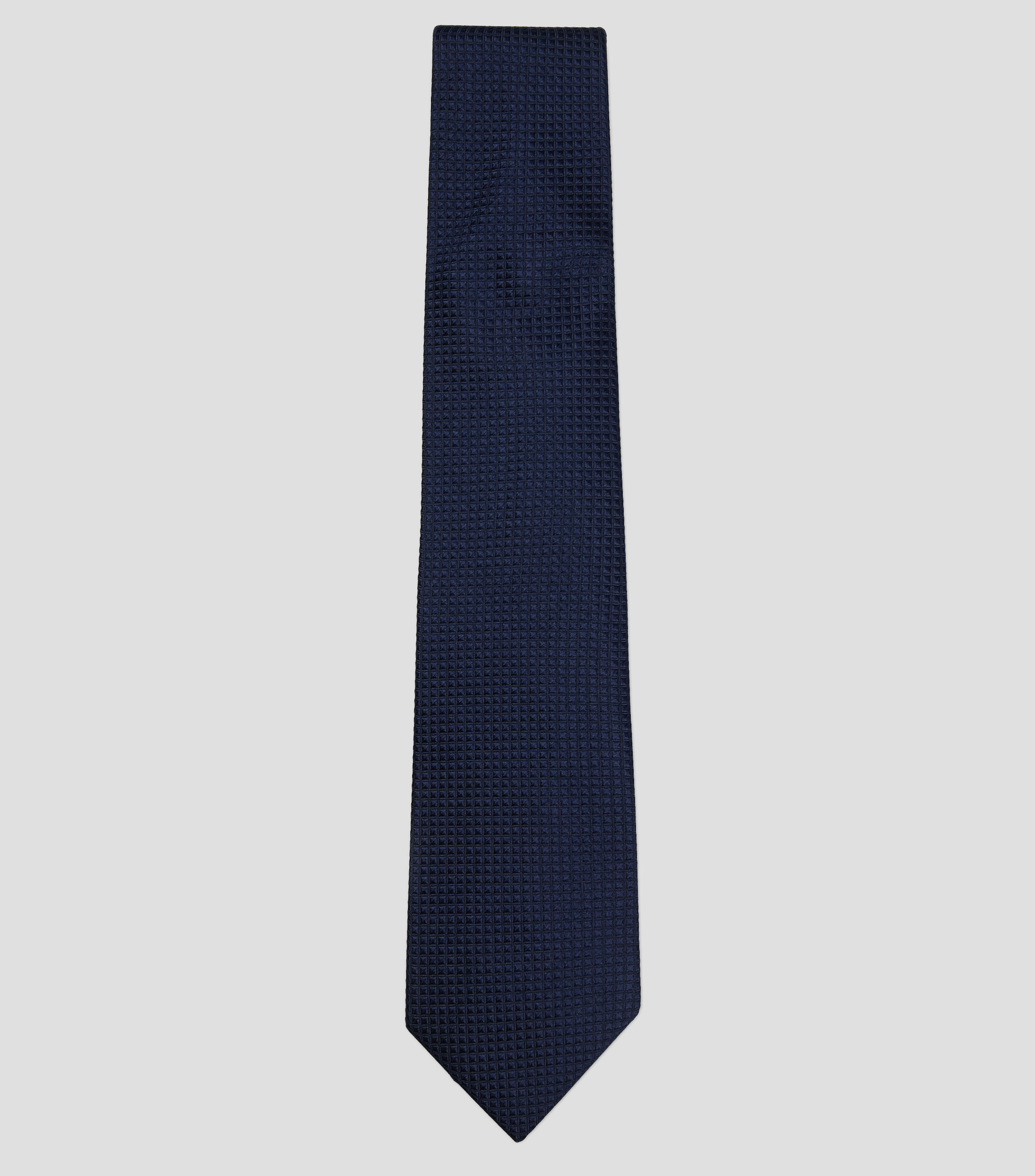 Corbata ancha en seda azul marino lisa Brera