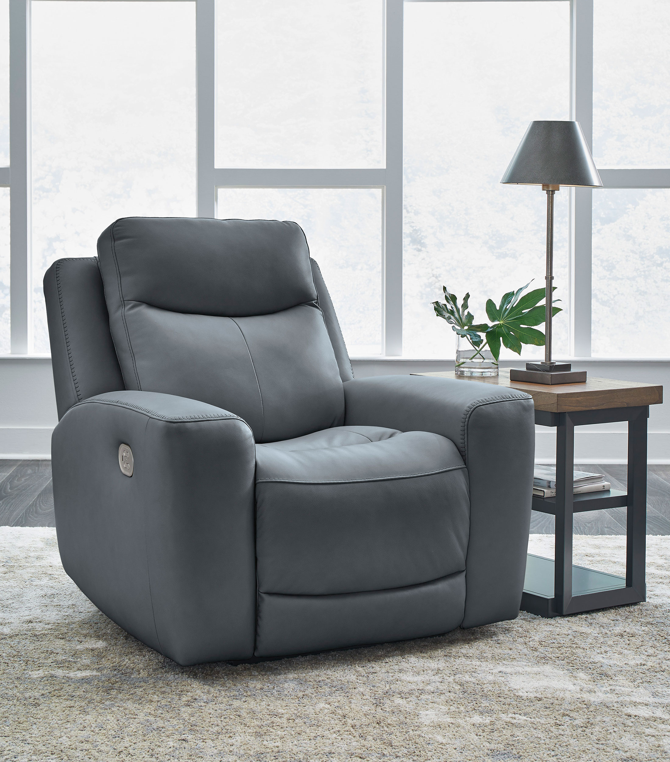 Sillon reclinable Manaos gris en piel