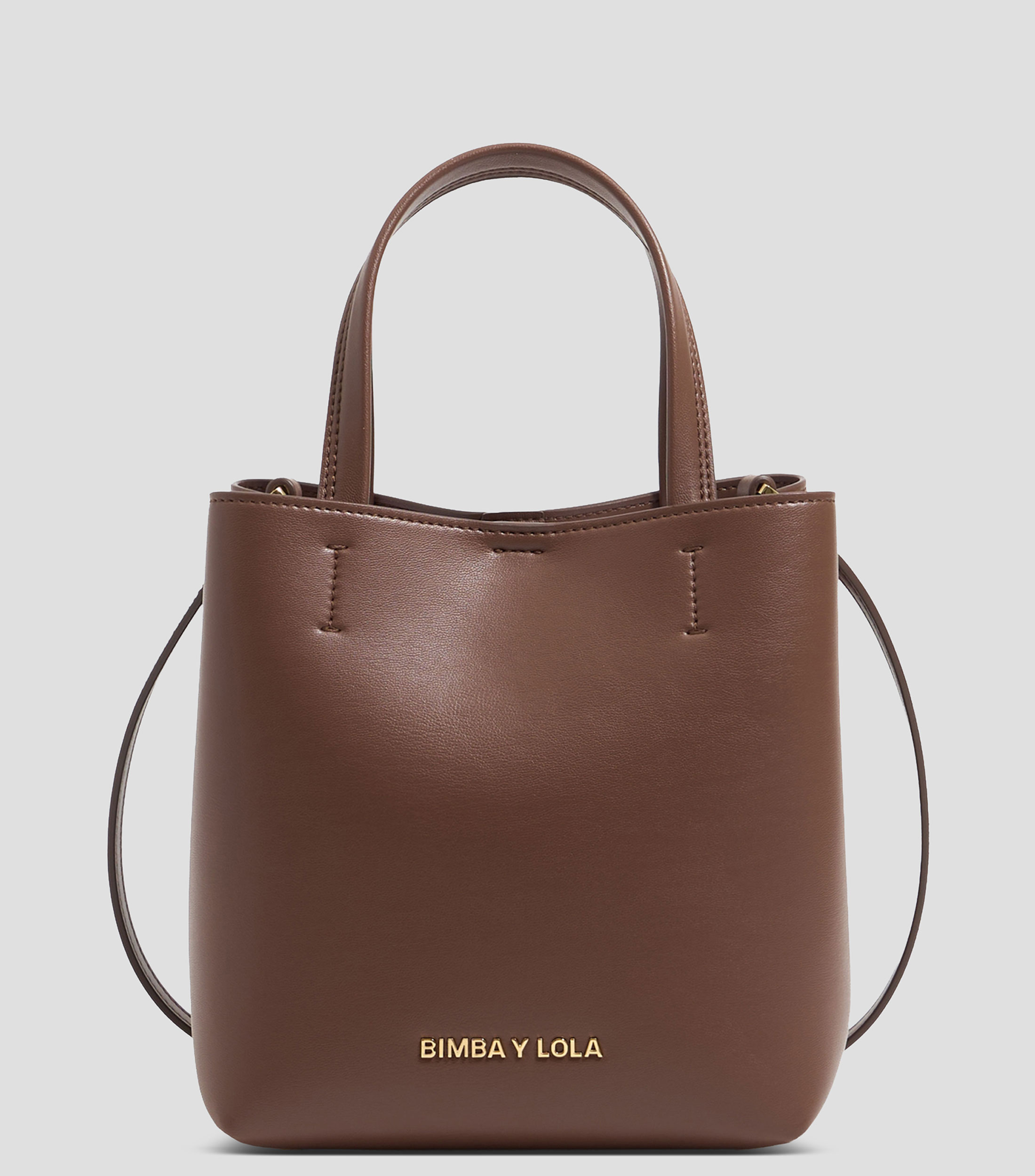 Bolsa Tote en piel moca Mujer