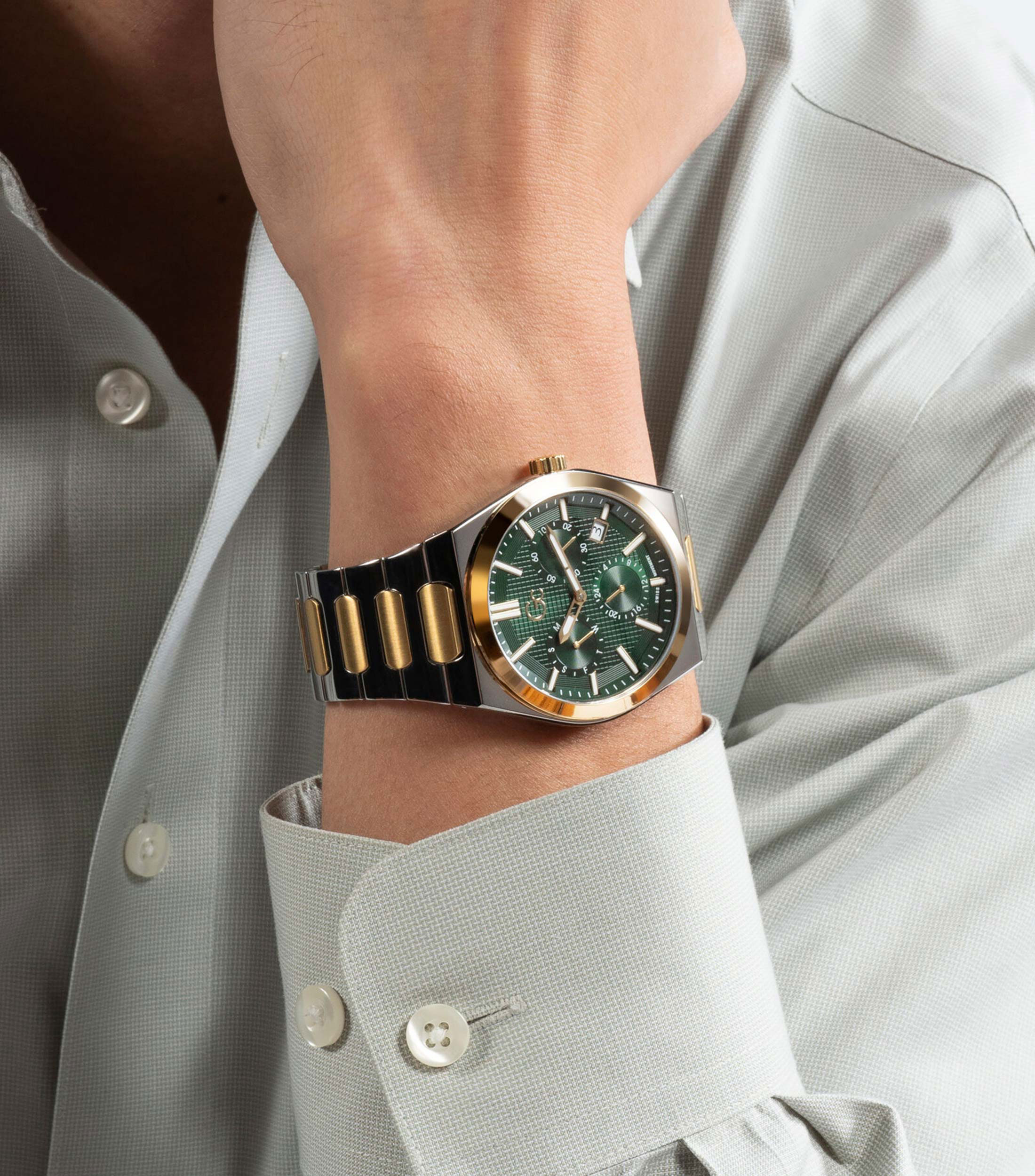 Reloj para Hombre Gc Prodigy Casual, Plateado, Verde