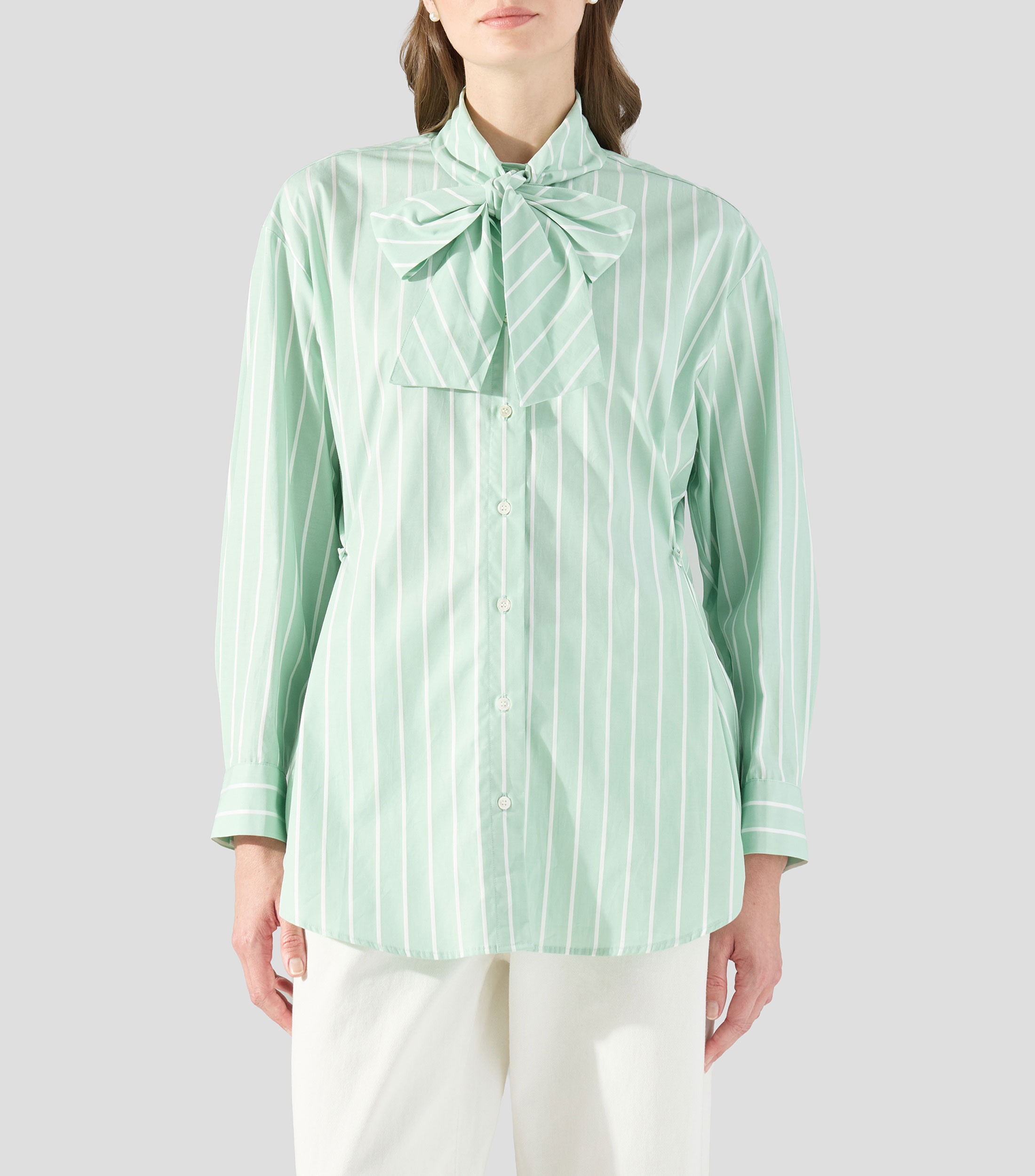 Camisa de rayas con manga larga Mujer