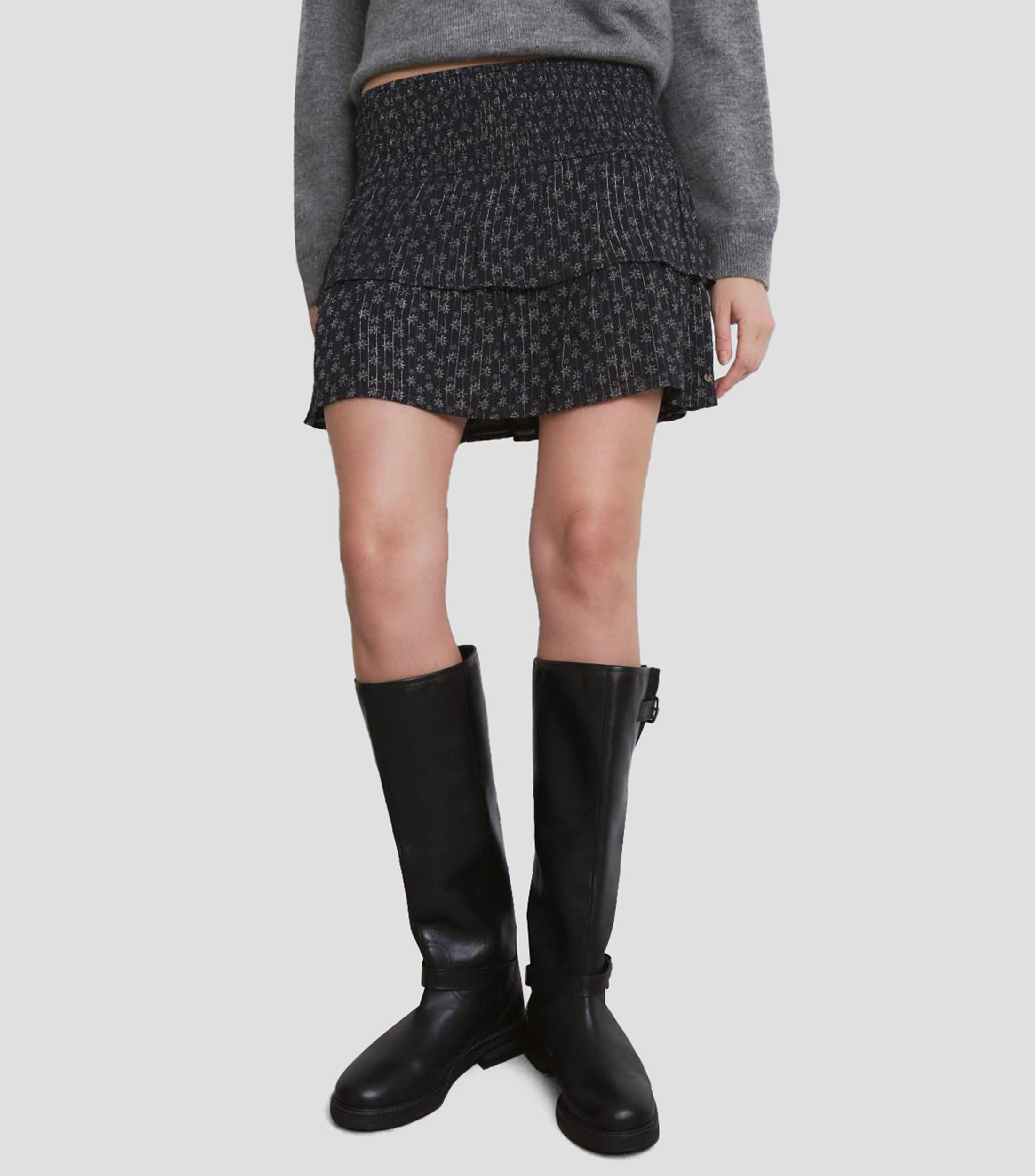 Falda corta de corte regular estampada Mujer