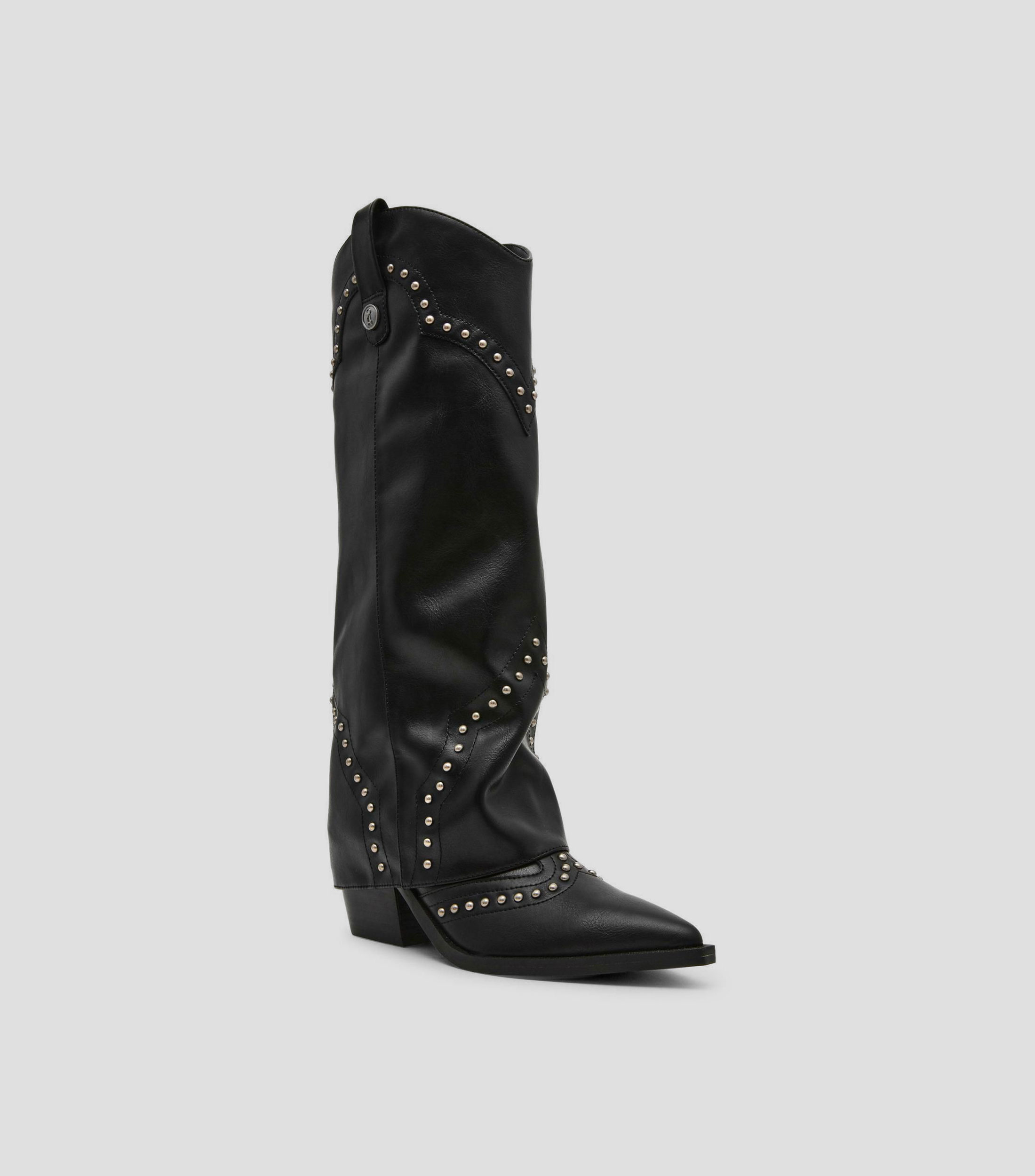 Botas largas con tacón bajo cuadrado Mujer