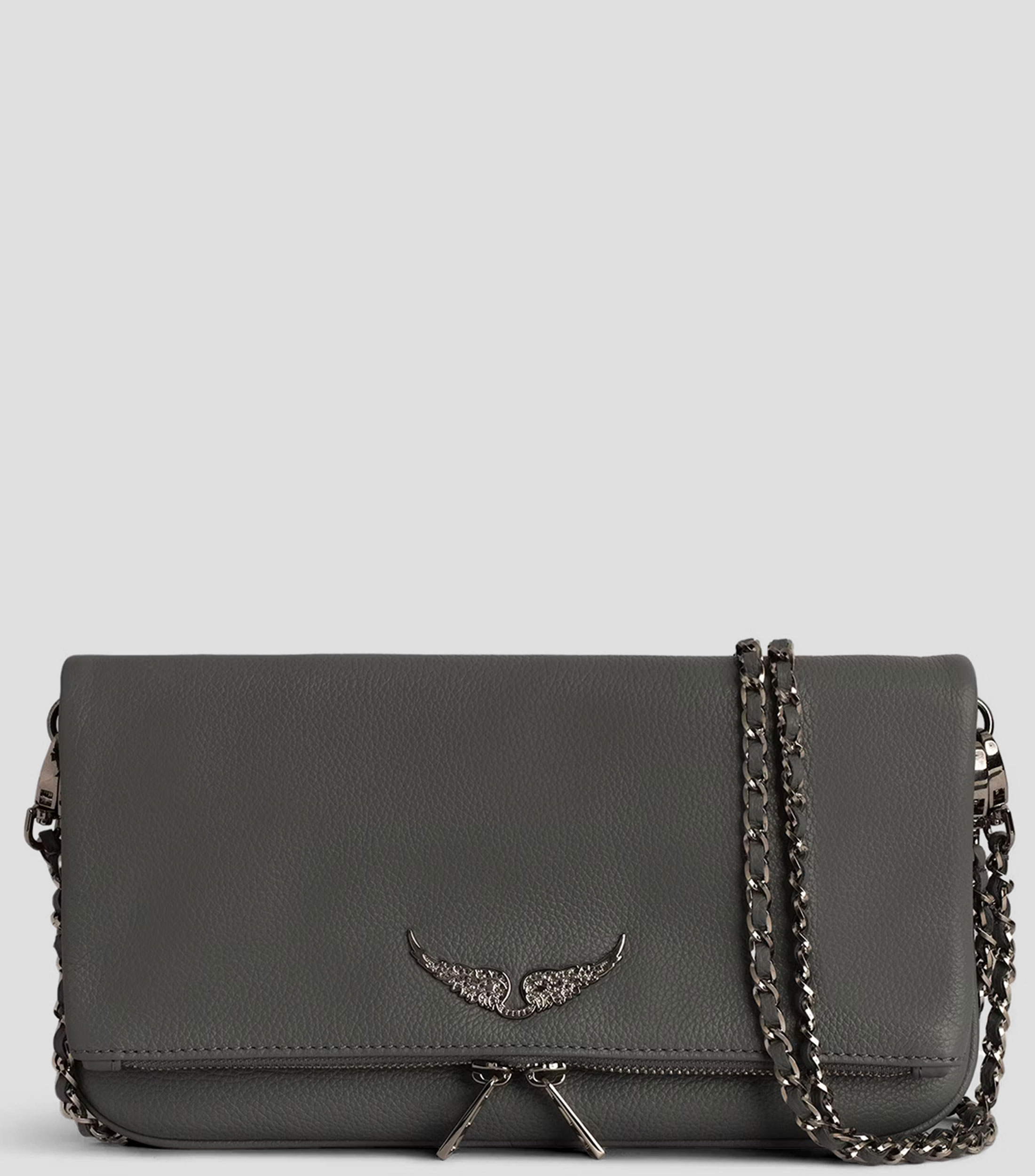 Bolsa Pouch en cuero Rock granulada Mujer