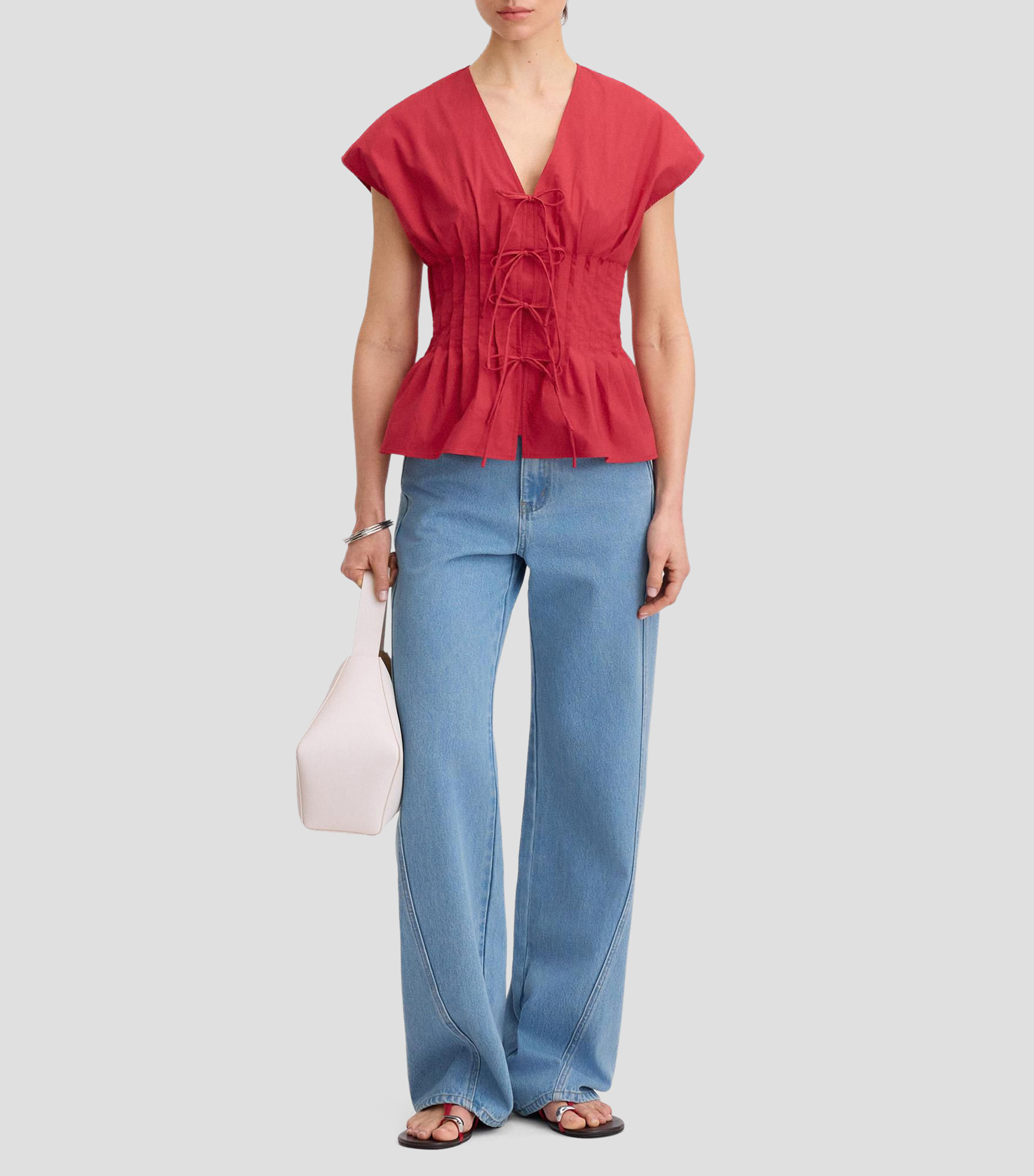 Top liso manga corta Mujer