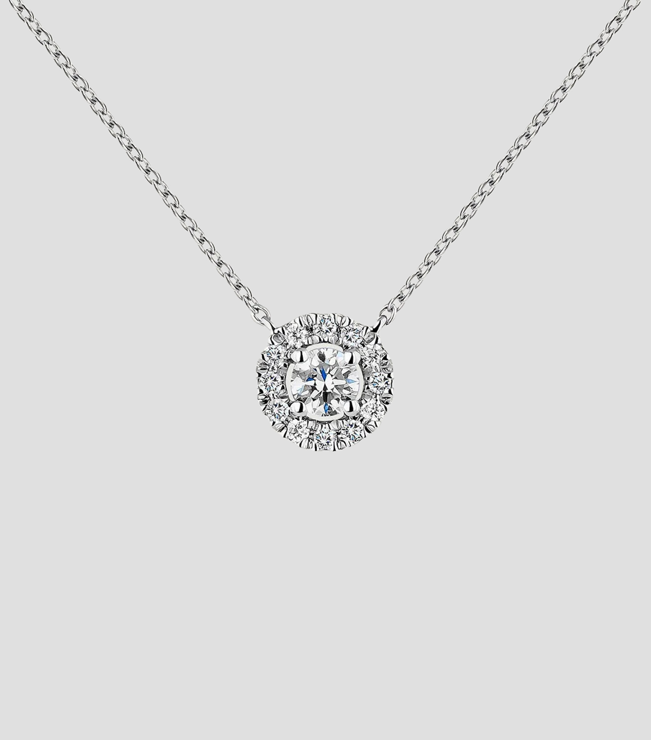 Collar en Oro blanco de 18 Kilates con Diamantes Mujer