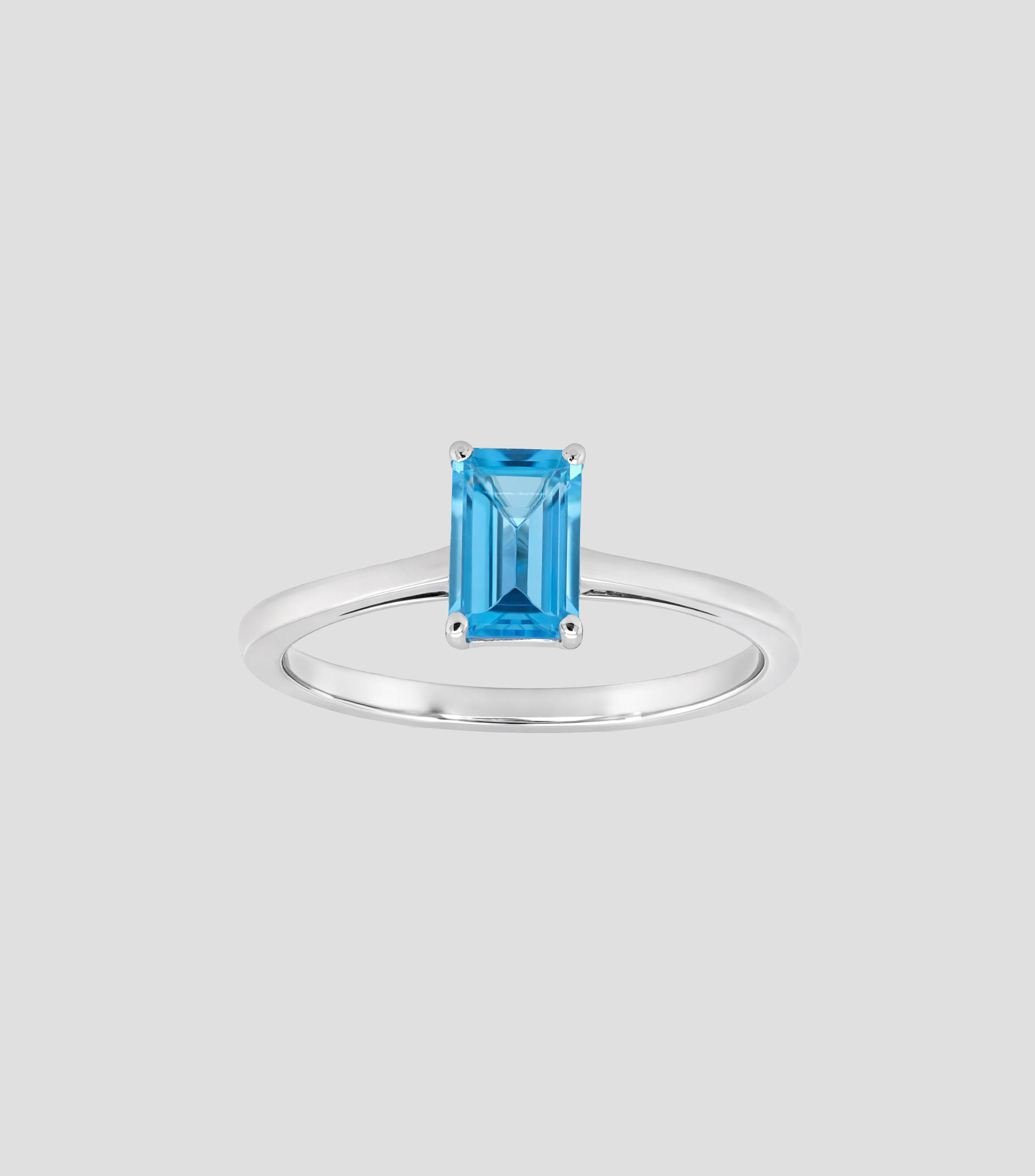 Anillo en Oro de 14 Kilates con topacio azul Mujer