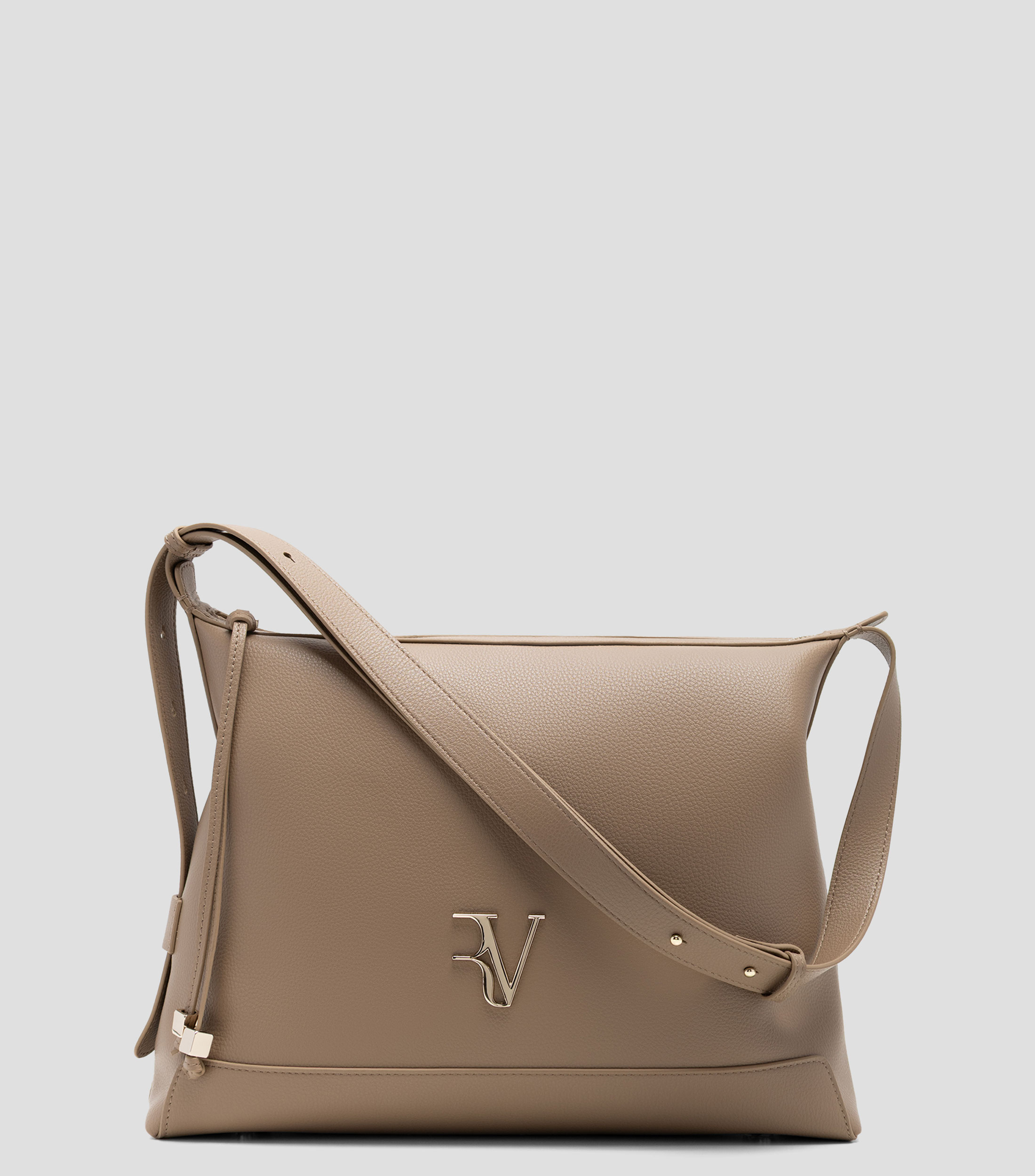 Bolsa Hobo en piel vacuna granulada Mujer