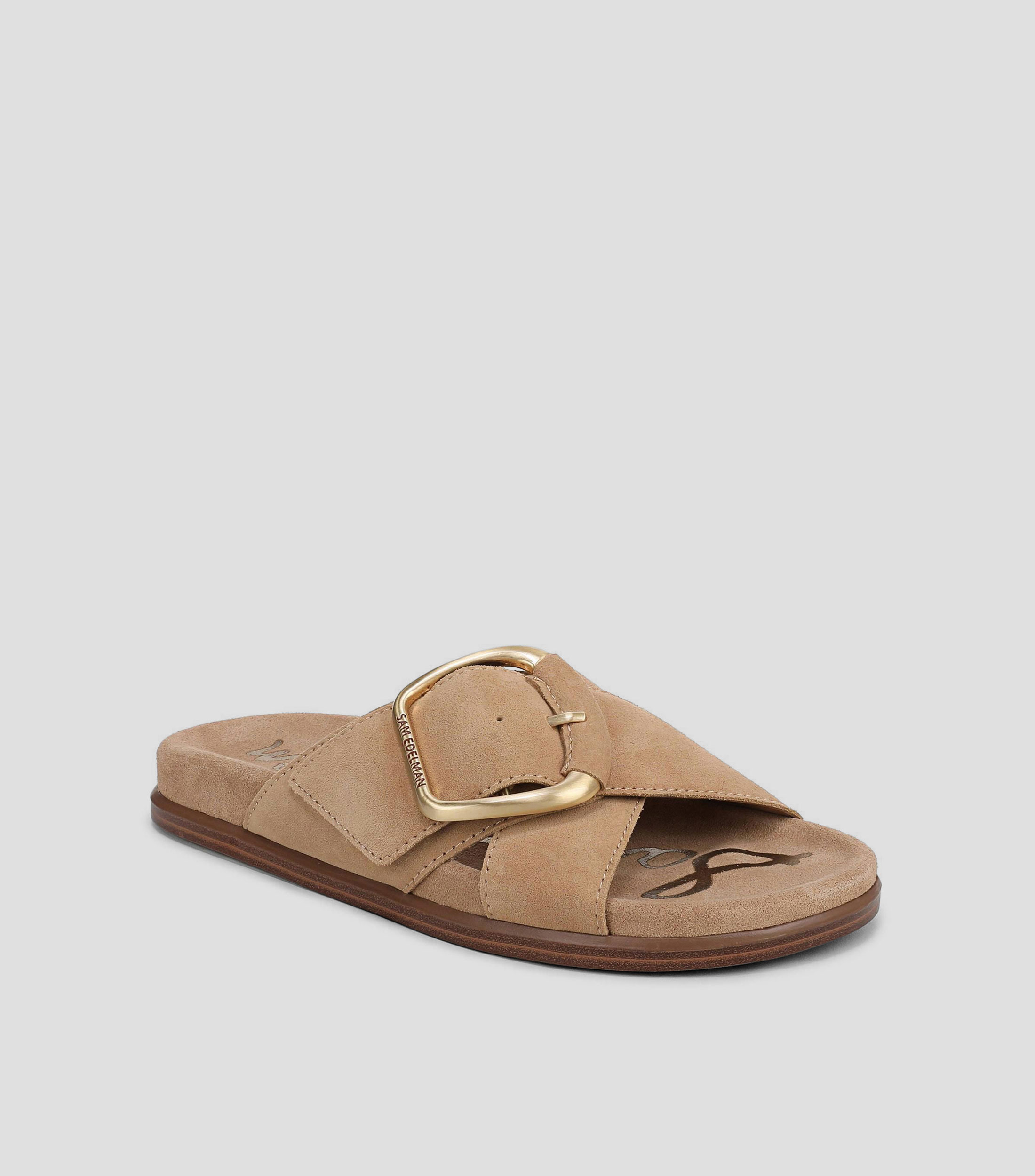 Sandalias planas en piel Mujer