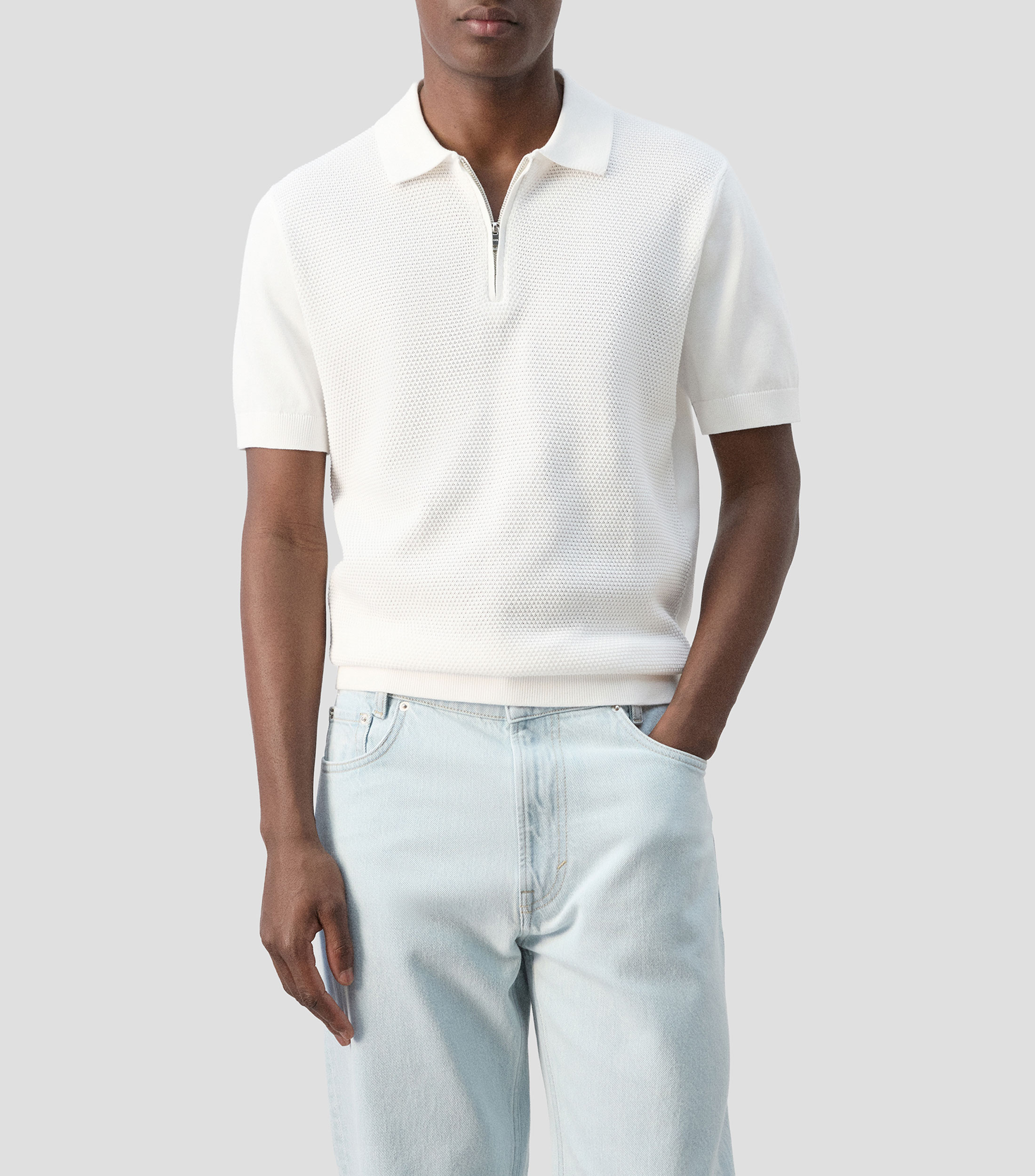 Playera tipo polo manga corta lisa Hombre