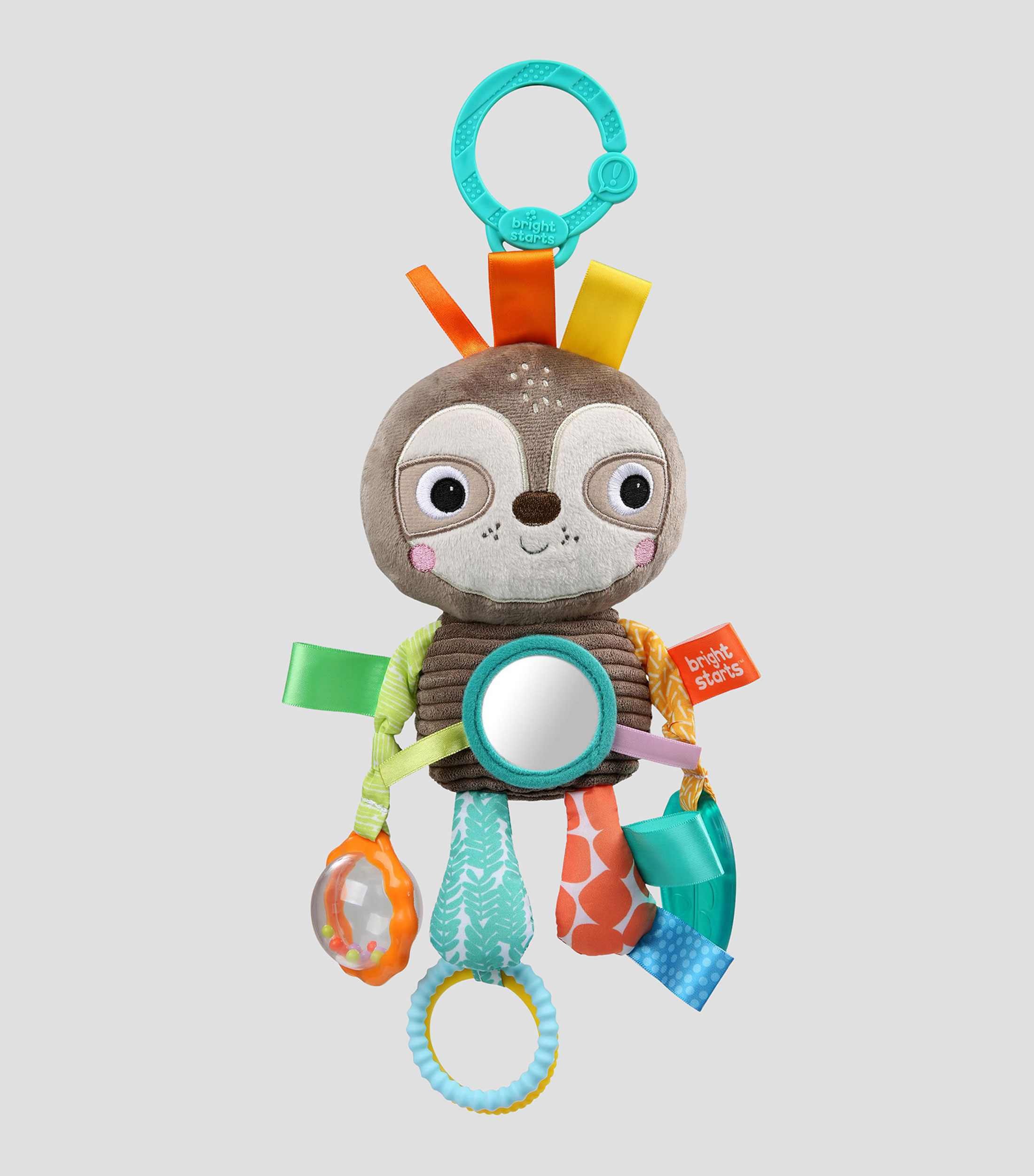 Colgante de peluche perezoso con sonaja