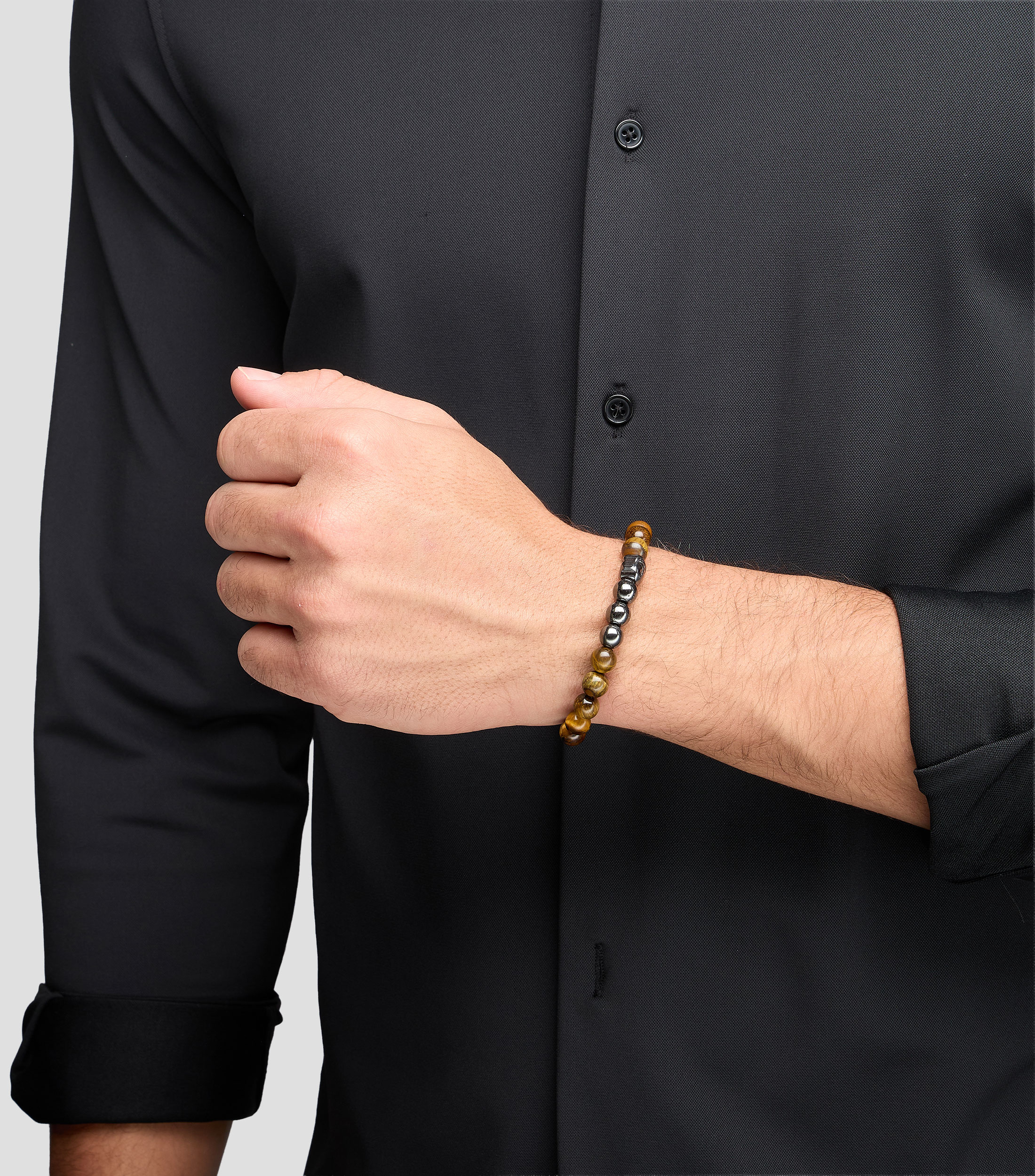 Pulsera con ojo de tigre Hombre
