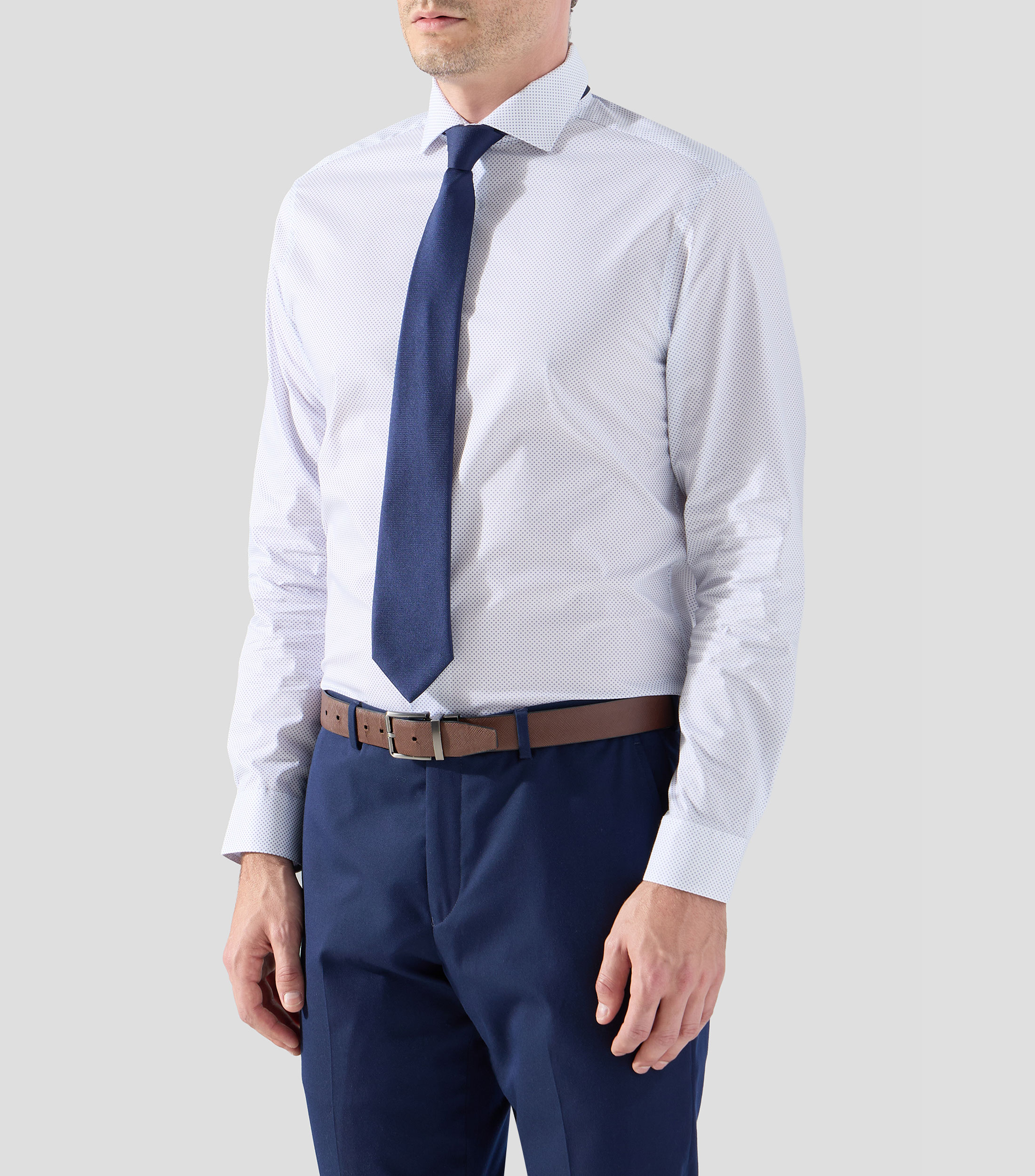 Camisa de vestir estampada con manga larga Hombre