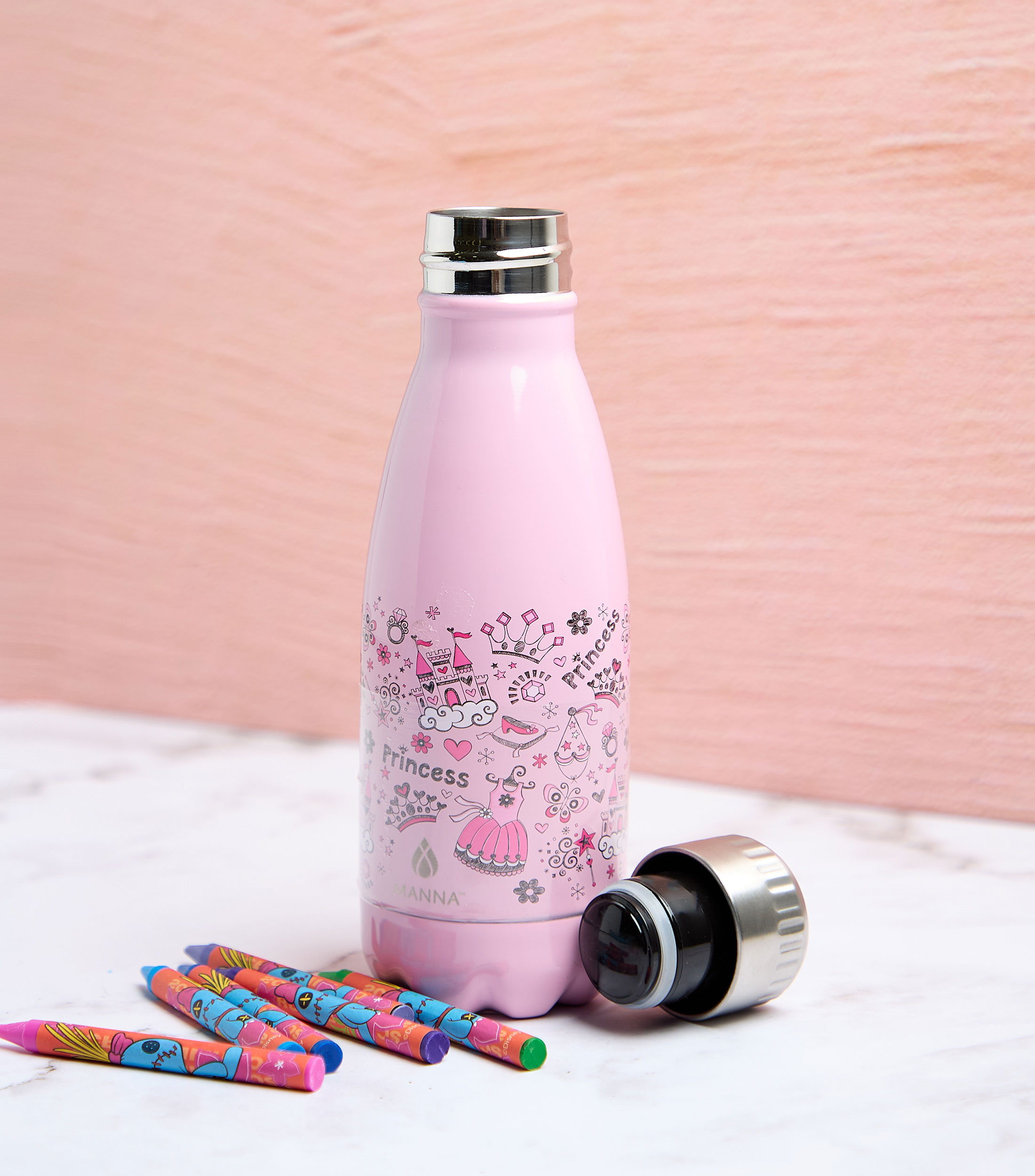 Botella de princesas en acero inoxidable, 266 ml