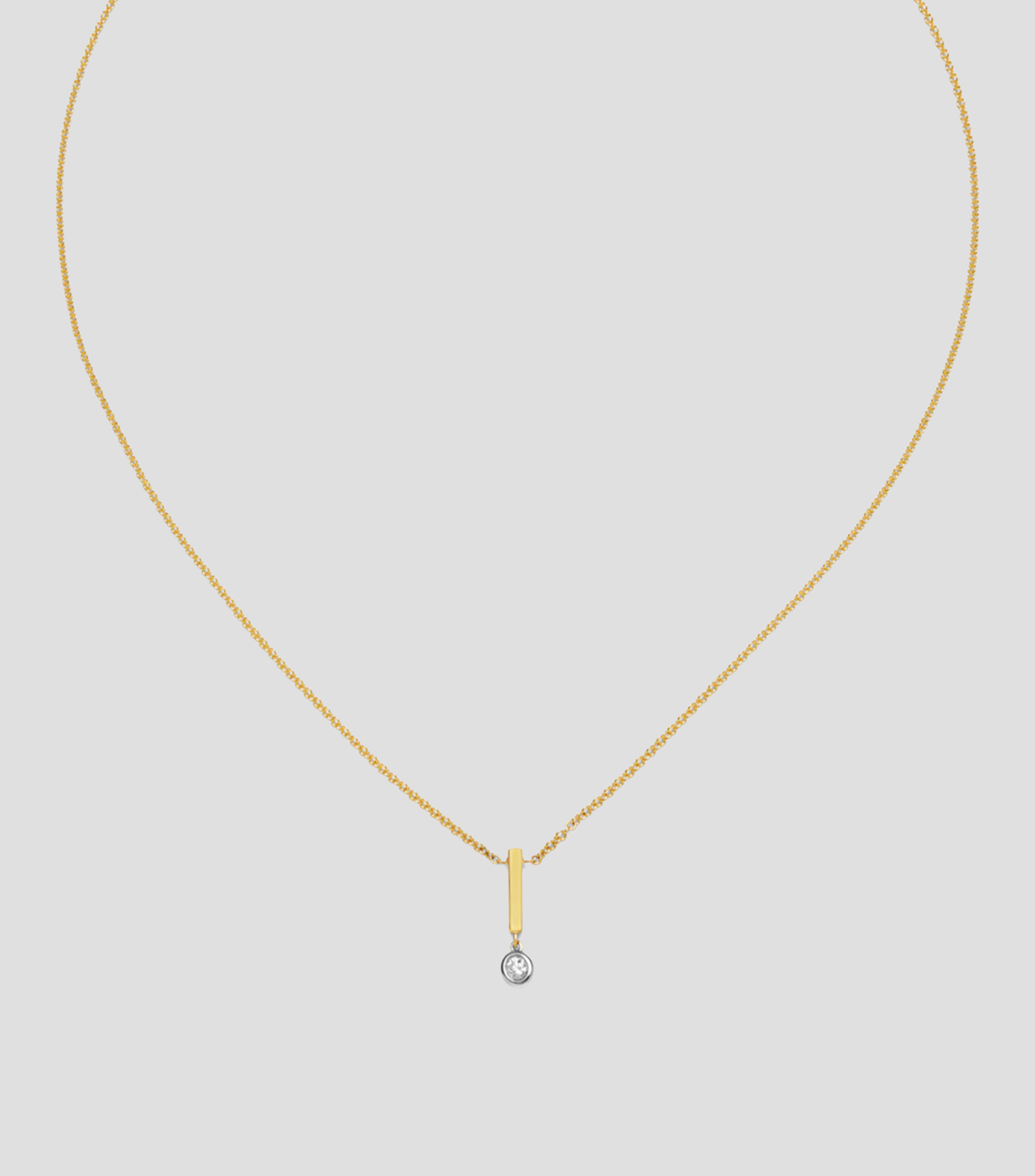 Collar en Oro amarillo de 18 Kilates con diamante Mujer