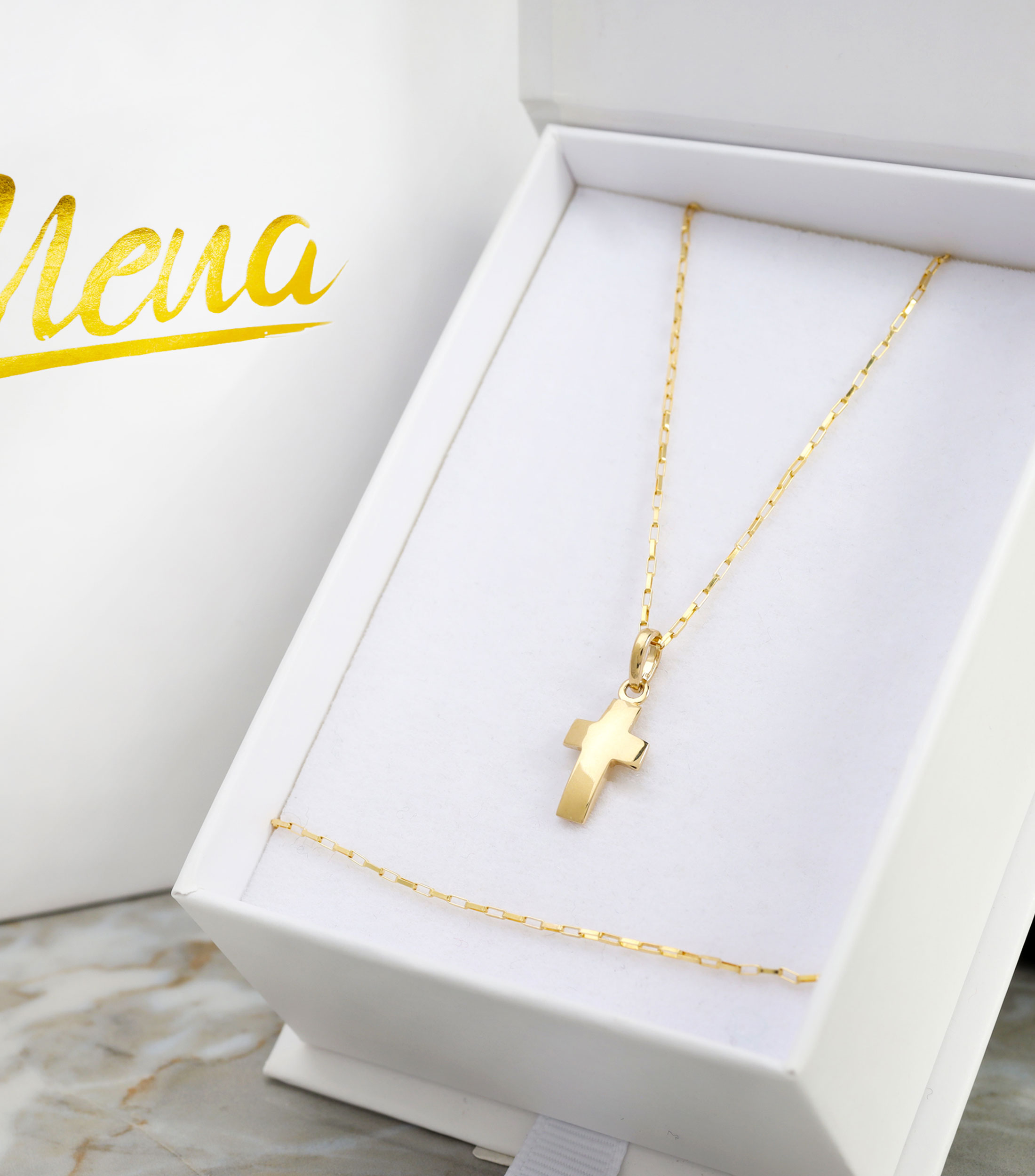 Cadena con dije de cruz Bebé