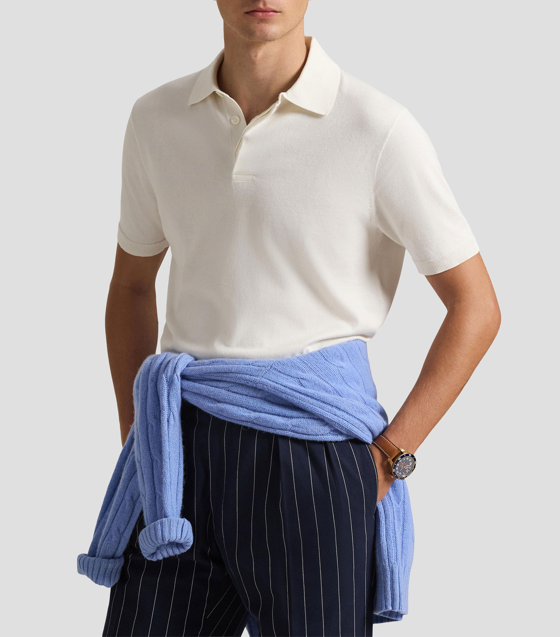 Playera tipo polo manga corta lisa Hombre