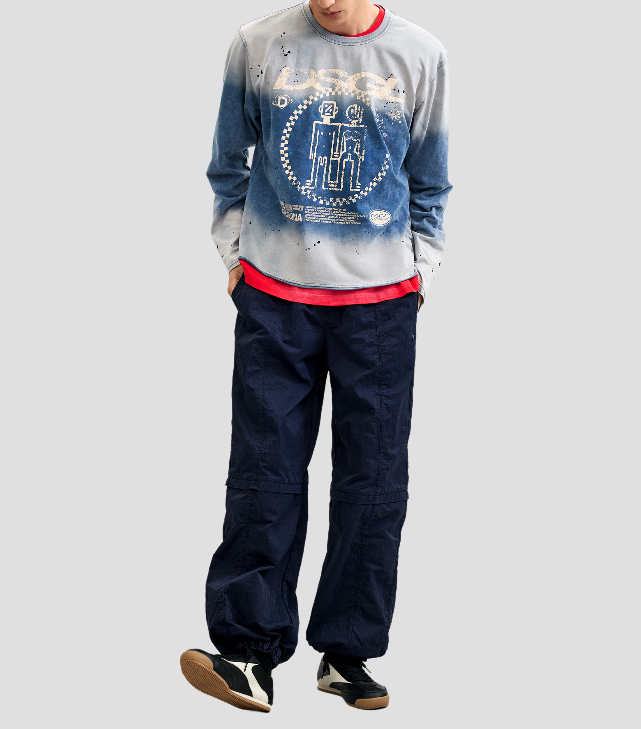 Playera estampada logo Hombre