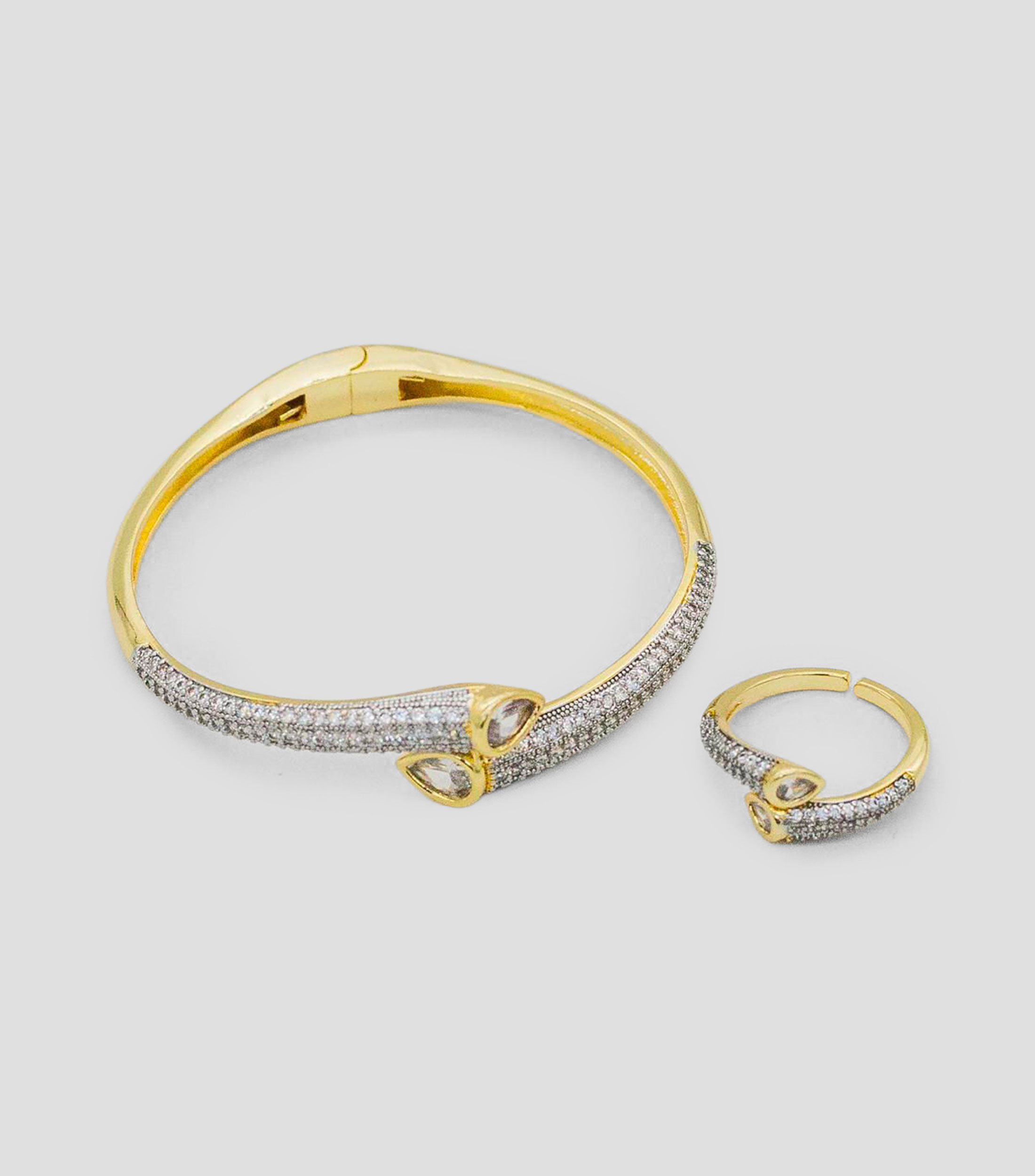 Set de pulsera y anillo Zirconias Gema Mujer