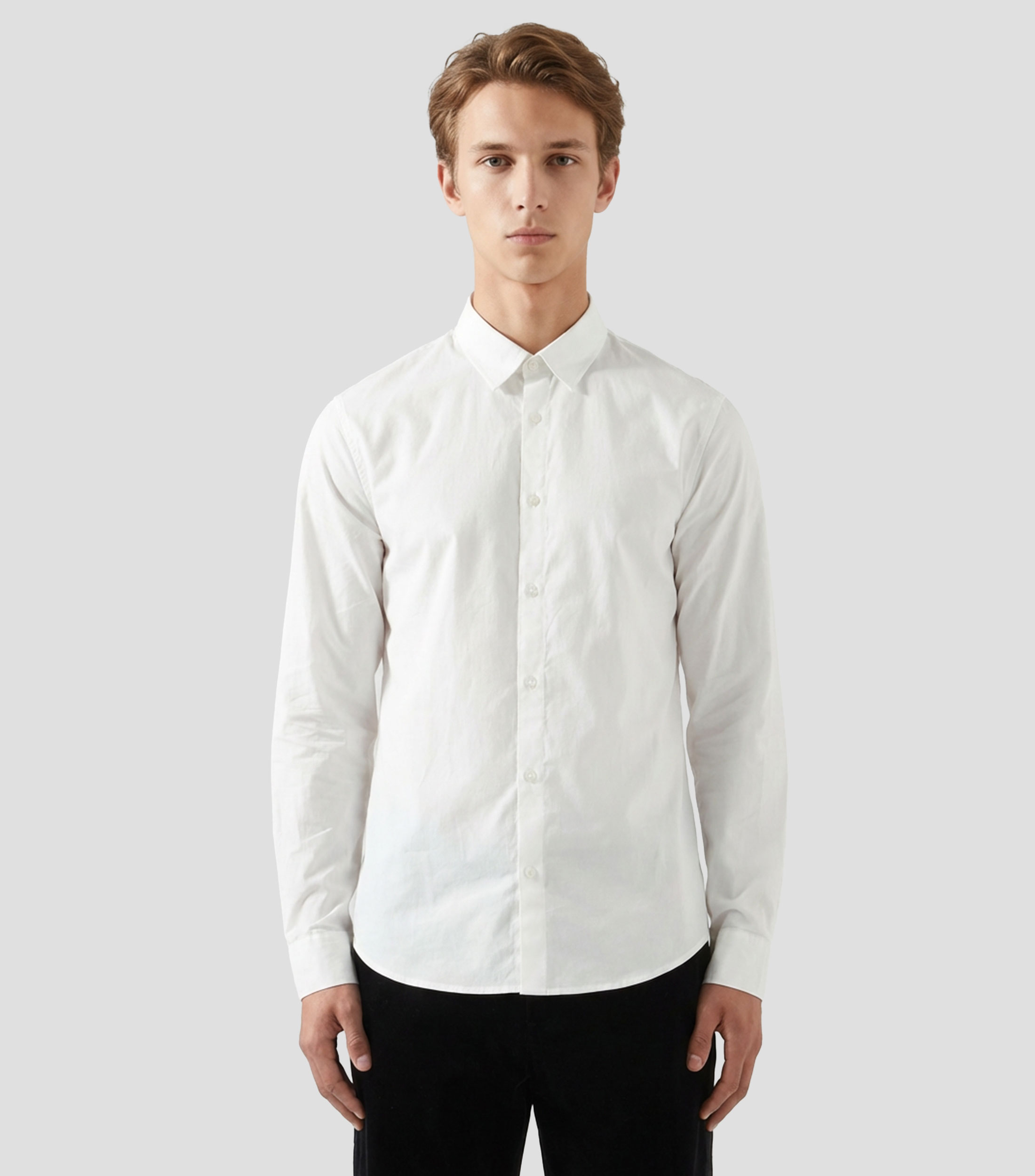 Camisa Lisa De Hombre Blanco Talle XL En Tienda Inglesa