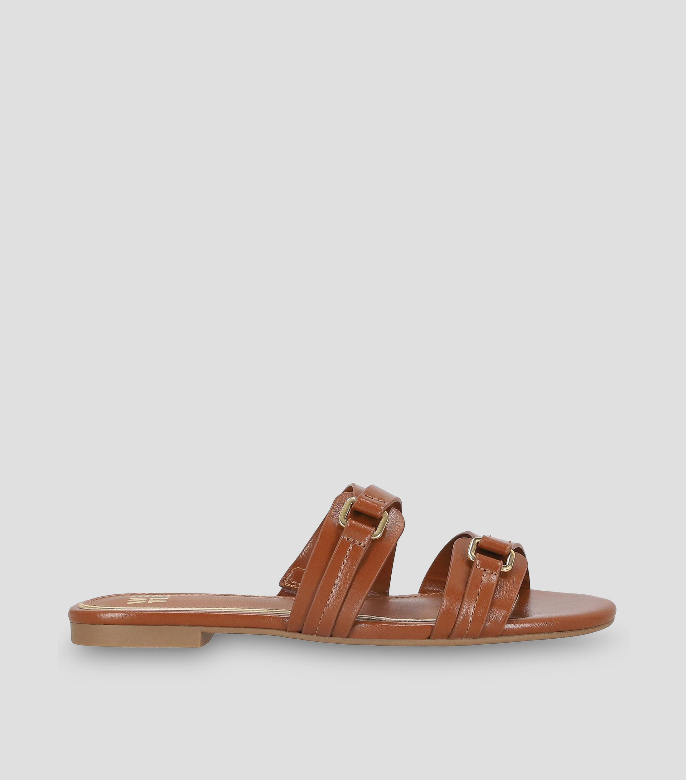 Sandalias con tacón bajo media luna Mujer