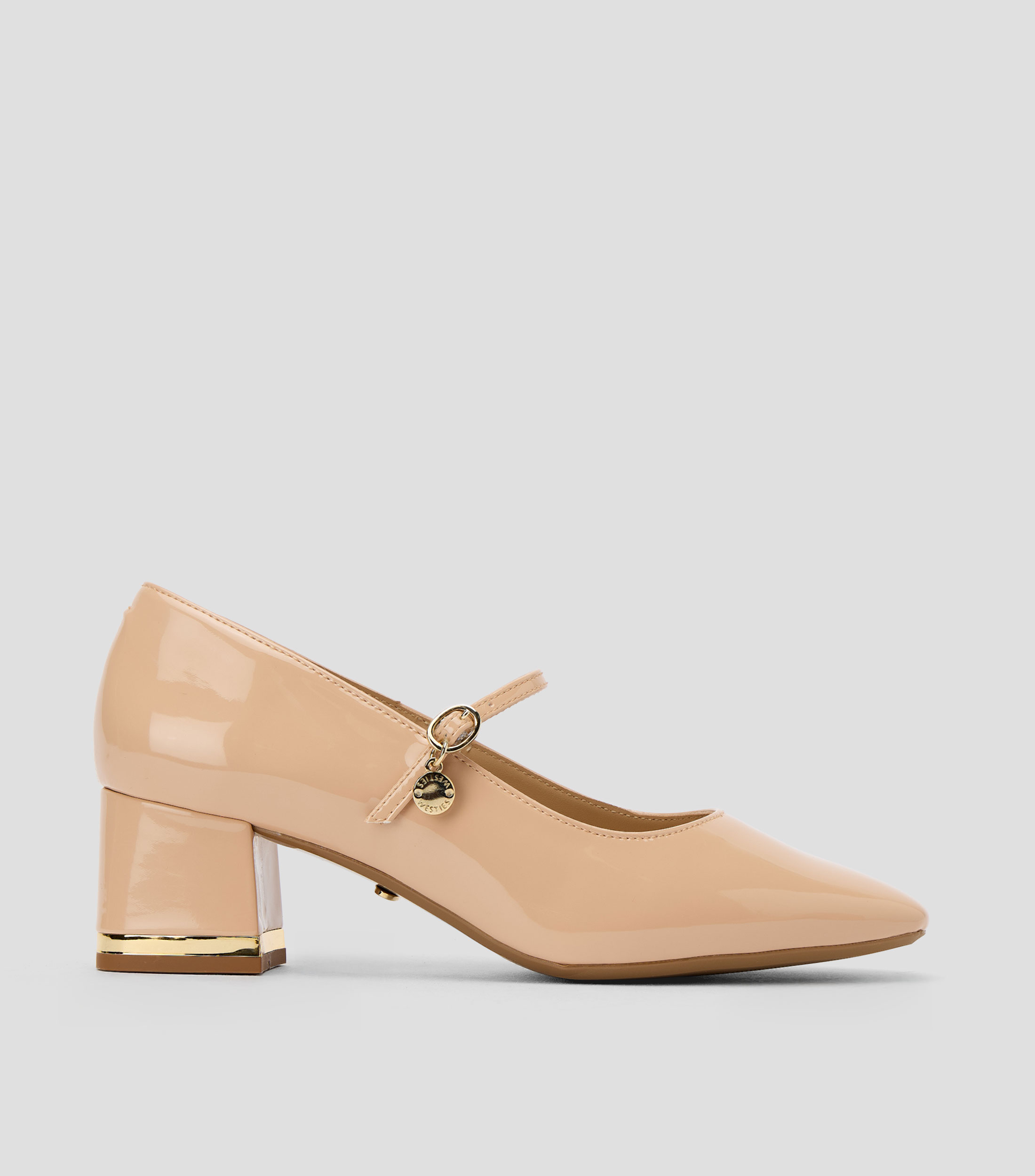 Zapatillas de tacón mediano ancho Mujer