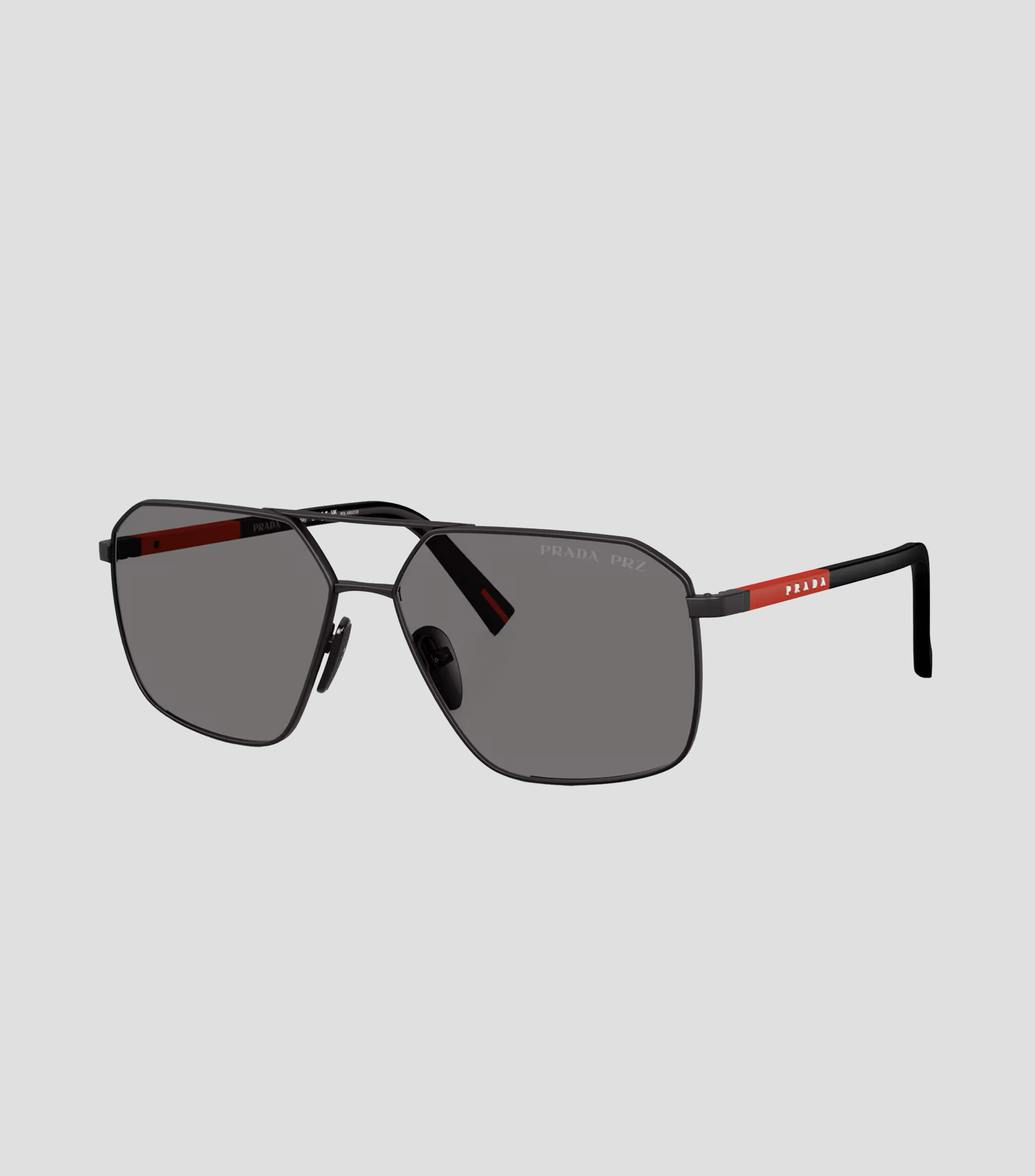 Lentes de sol Prada Línea Rossa rectangulares negro Mujer