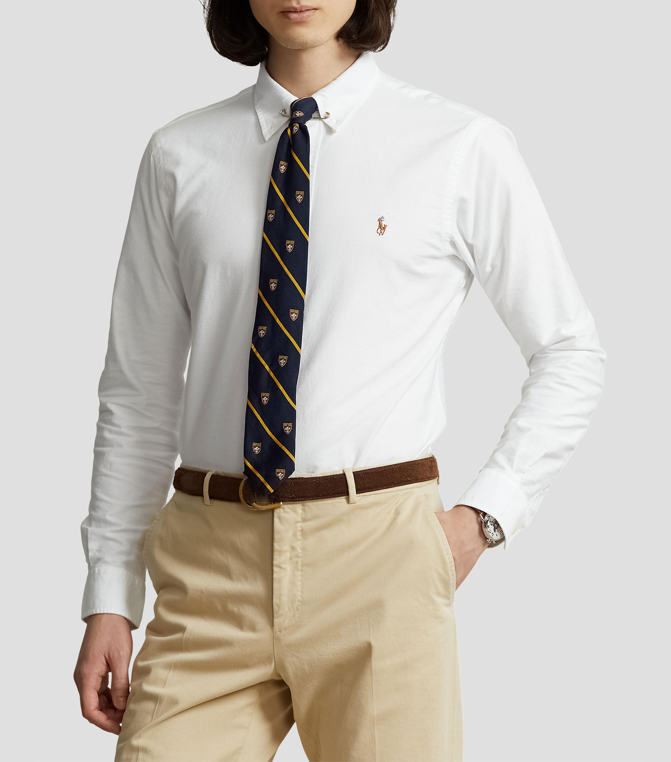 Camisa lisa de manga larga Hombre