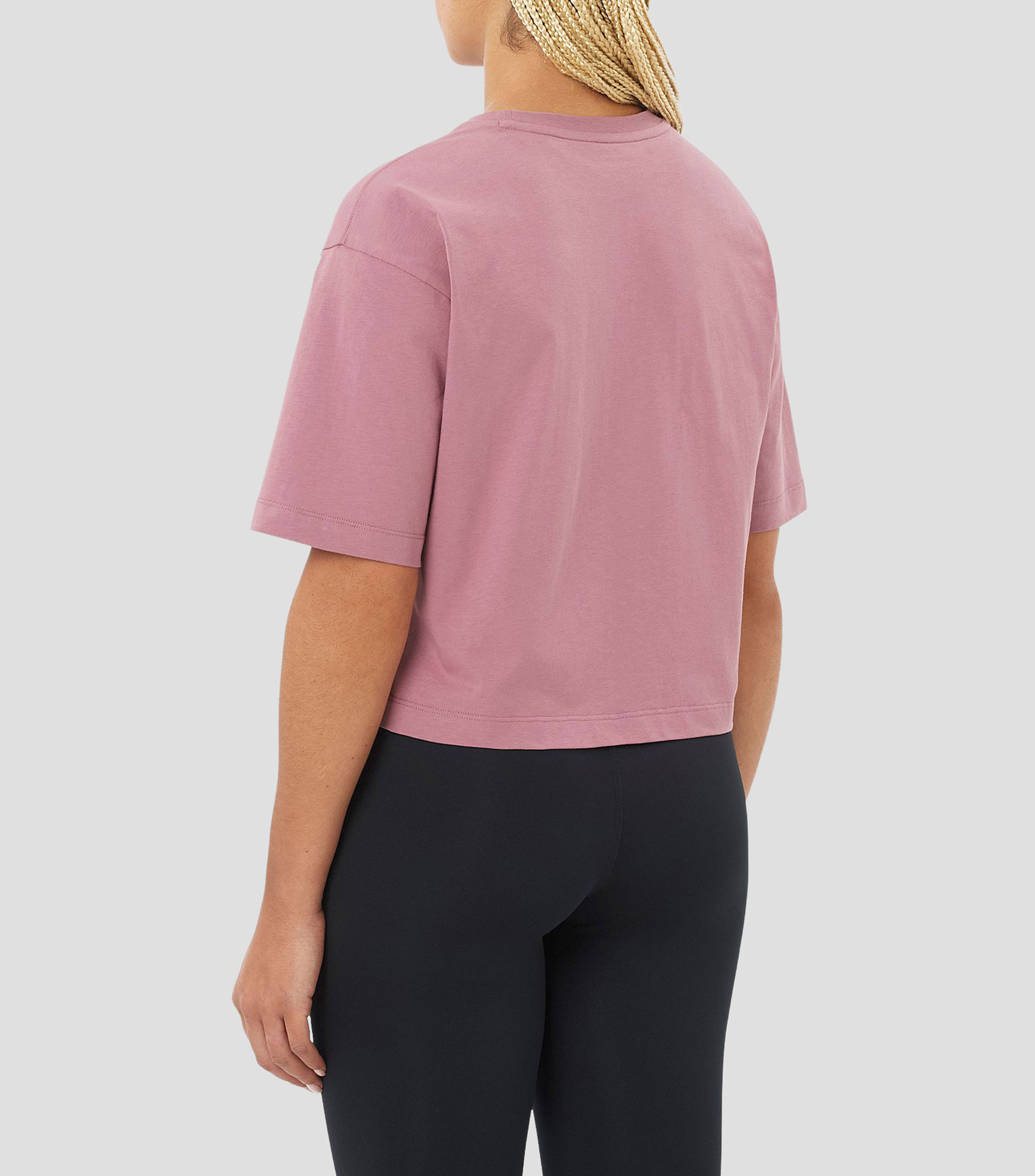 Playera corta casual lisa Mujer