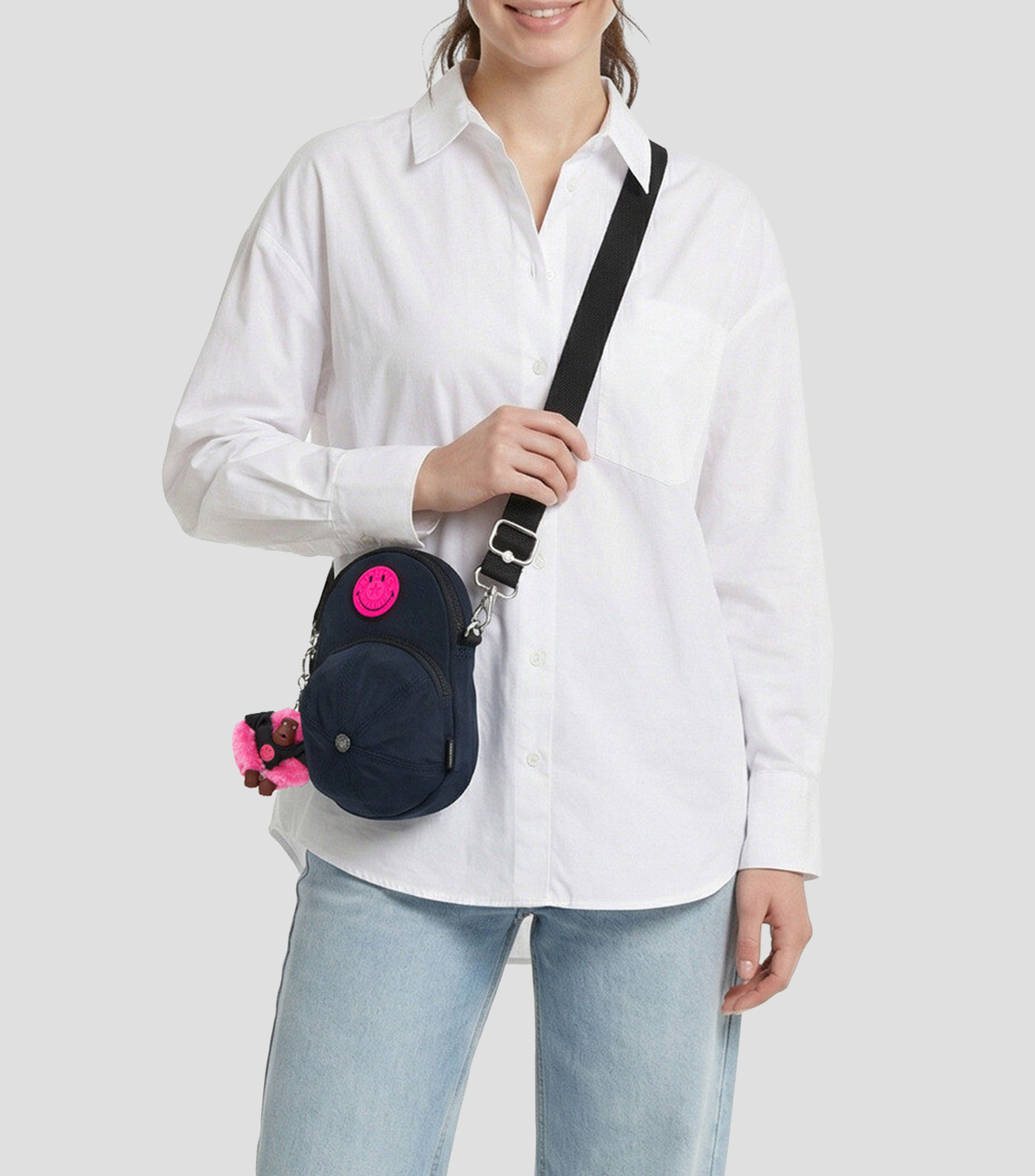Bolsa crossbody azul y rosa lisa Niña