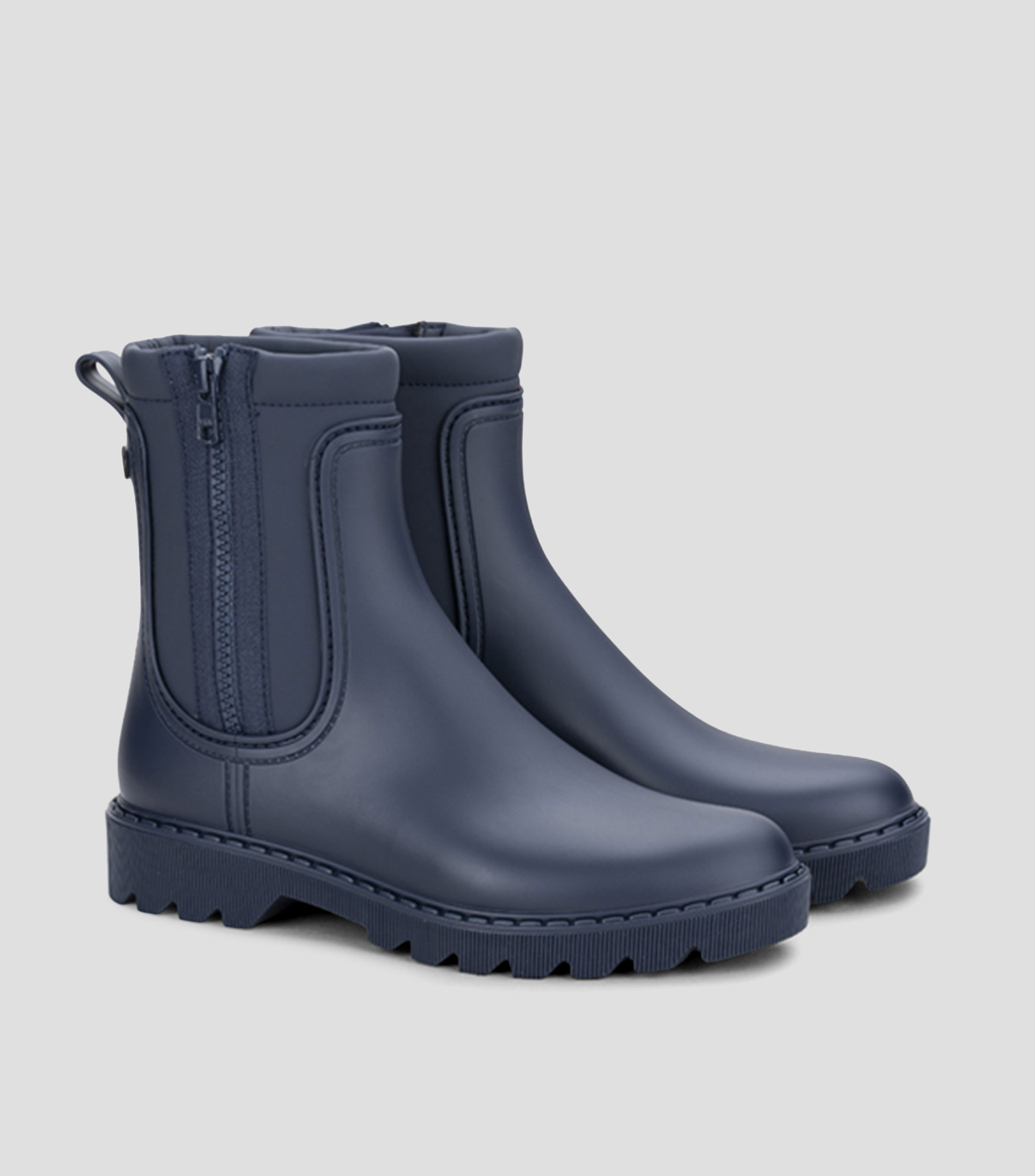 Botas para lluvia cortas Chloe con tacón cuadrado Mujer