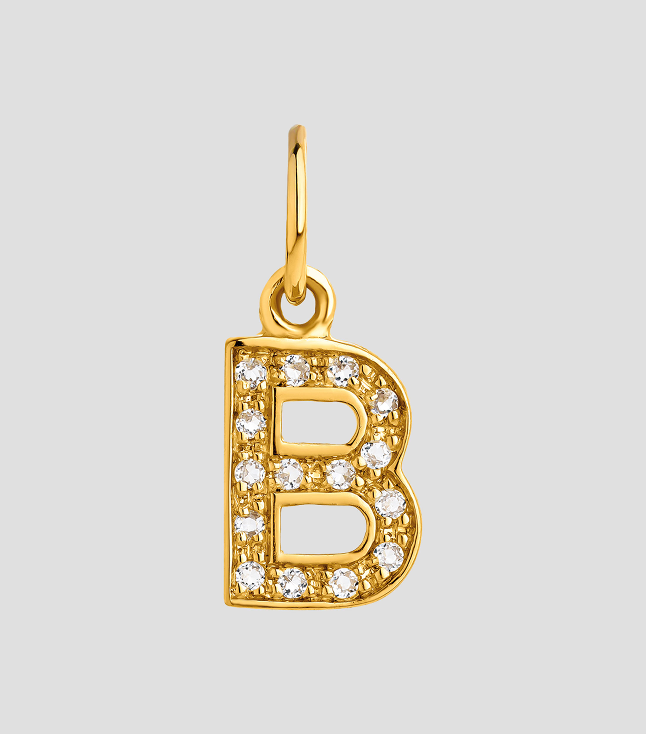 Dije inicial B en plata .925 ABC con topacios blancos Mujer