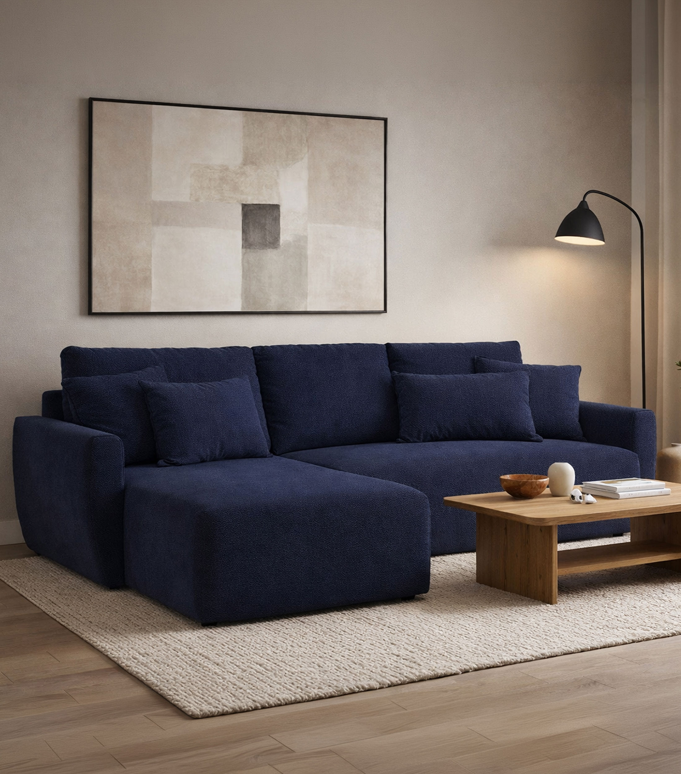 Sofá Cama en tela azul