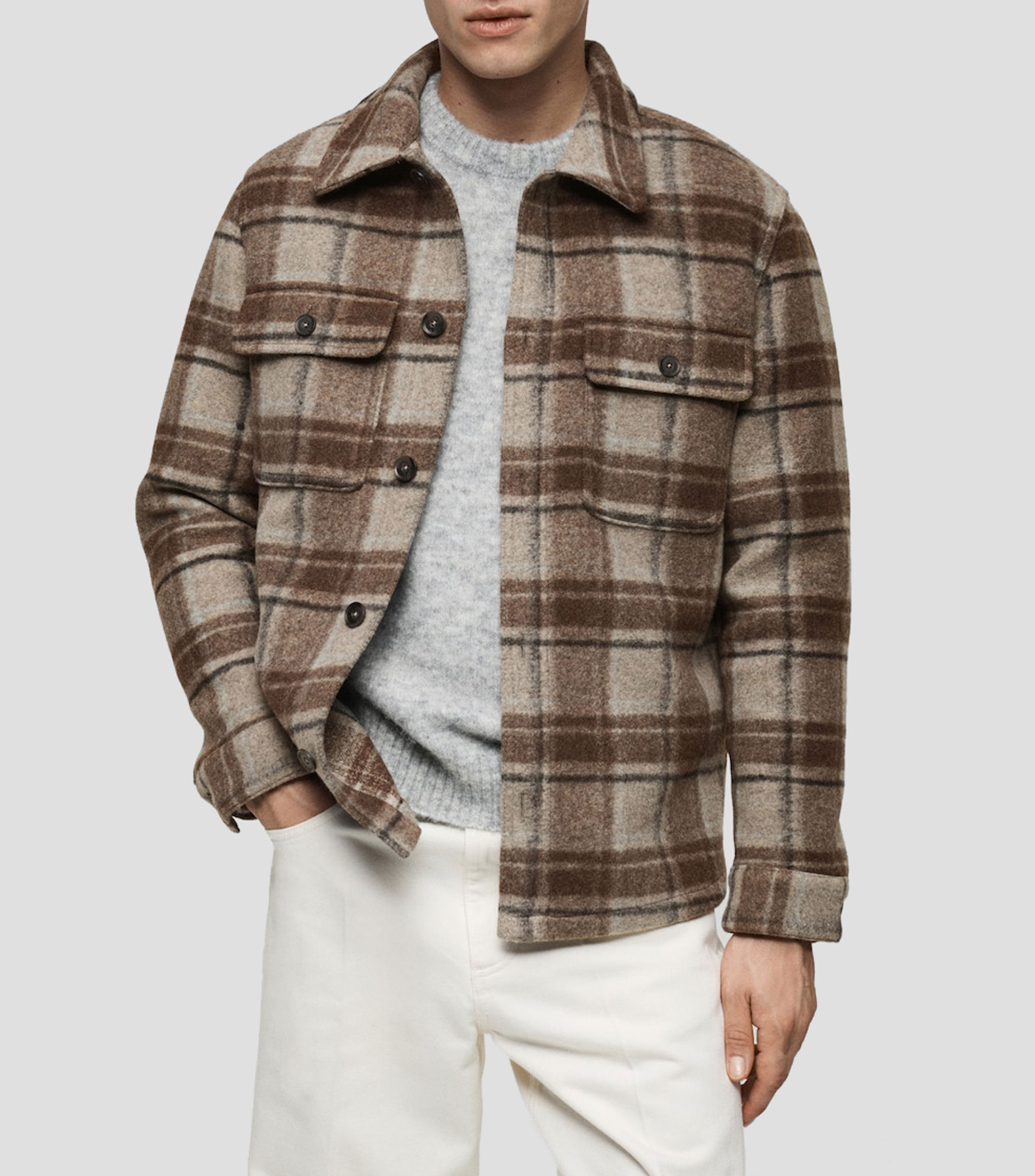 Sobrecamisa cuadros Hombre Mango