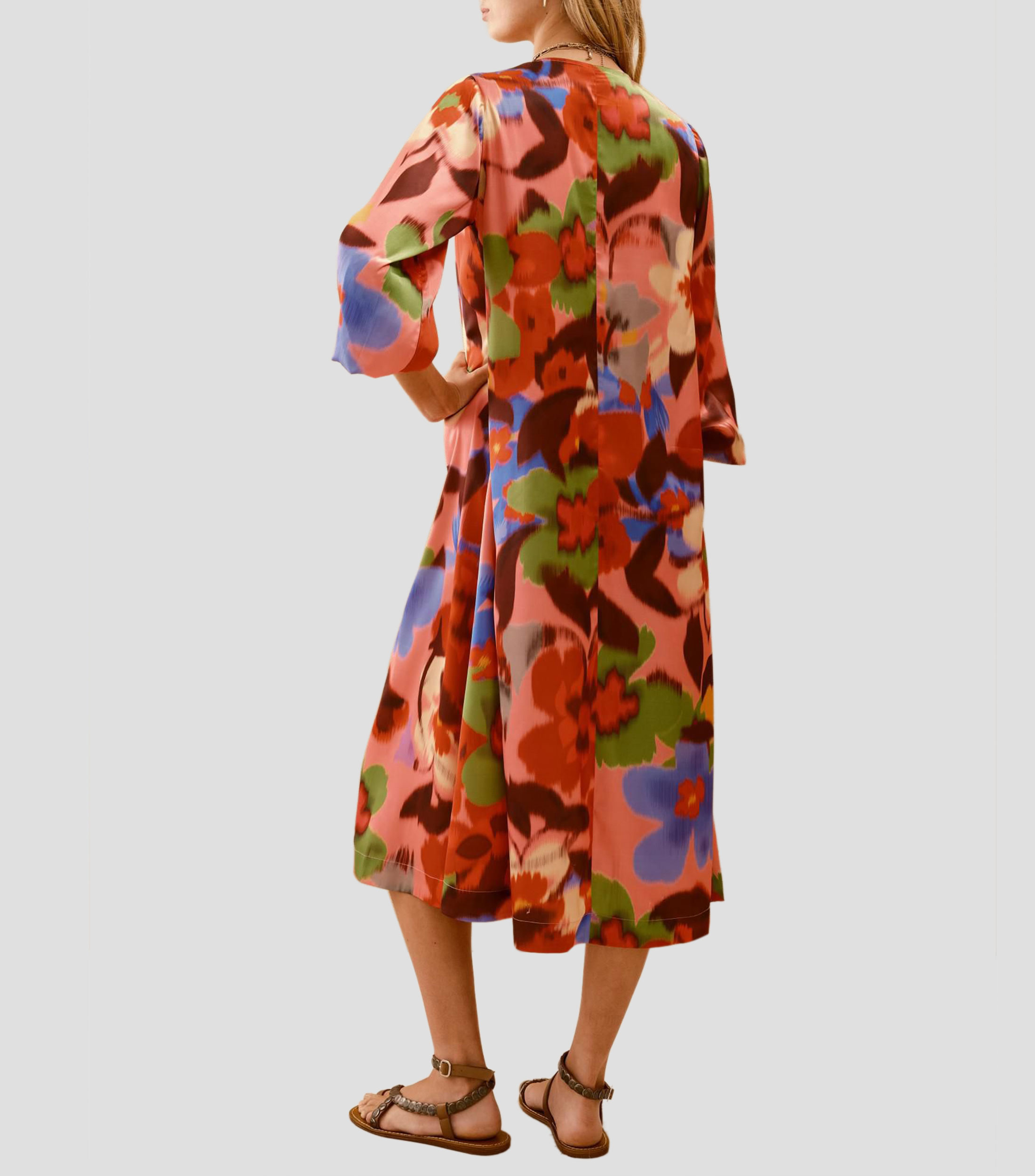 Vestido midi estampado Mujer