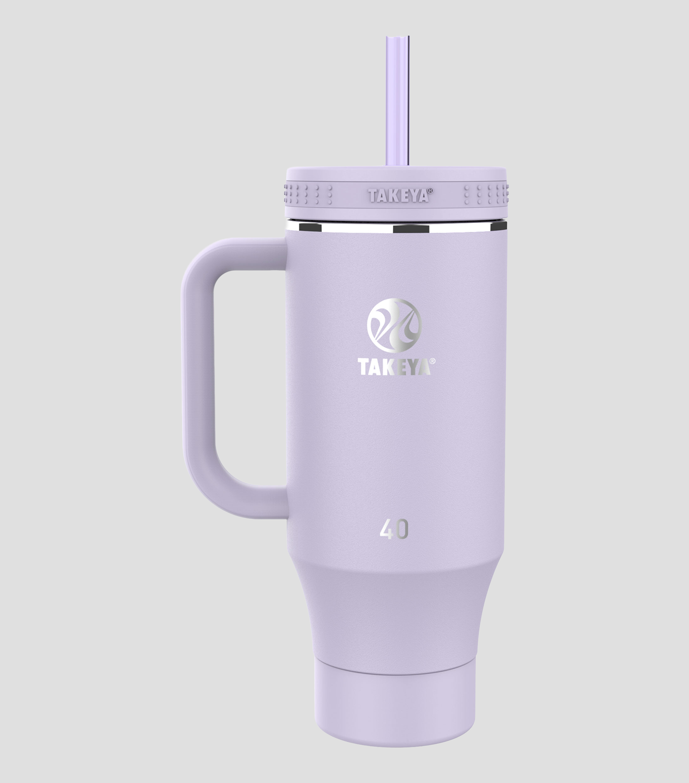 Vaso con Popote y asa 1.2 L Lila