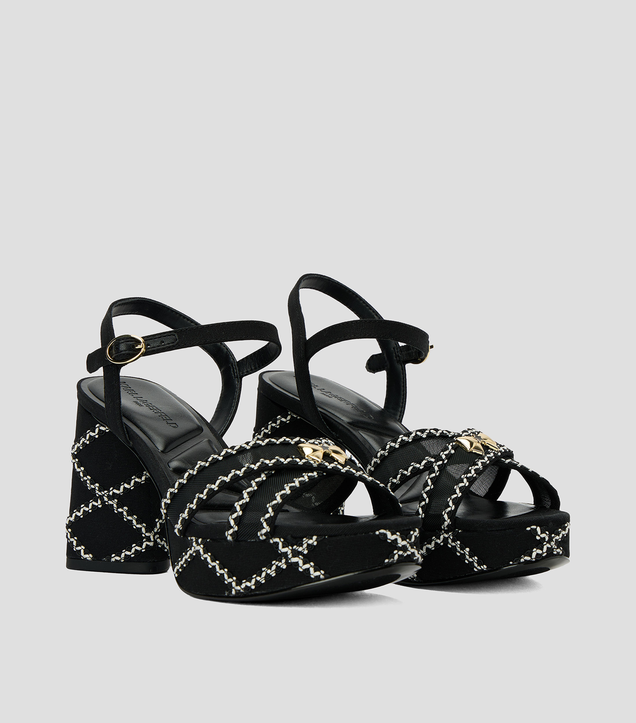 Sandalias con tacón alto y ancho Mujer