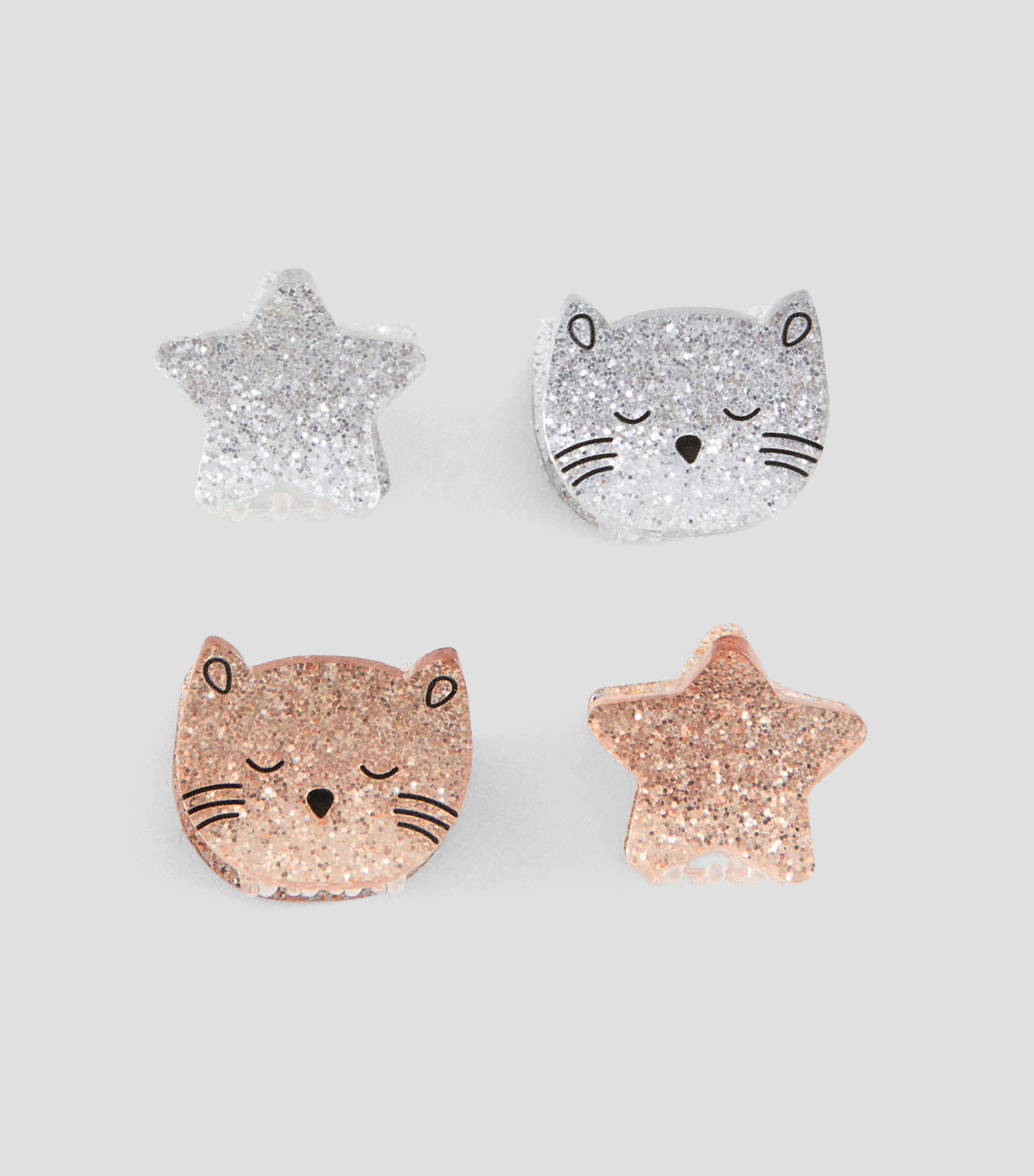 Set 4 pinzas para cabello Niña