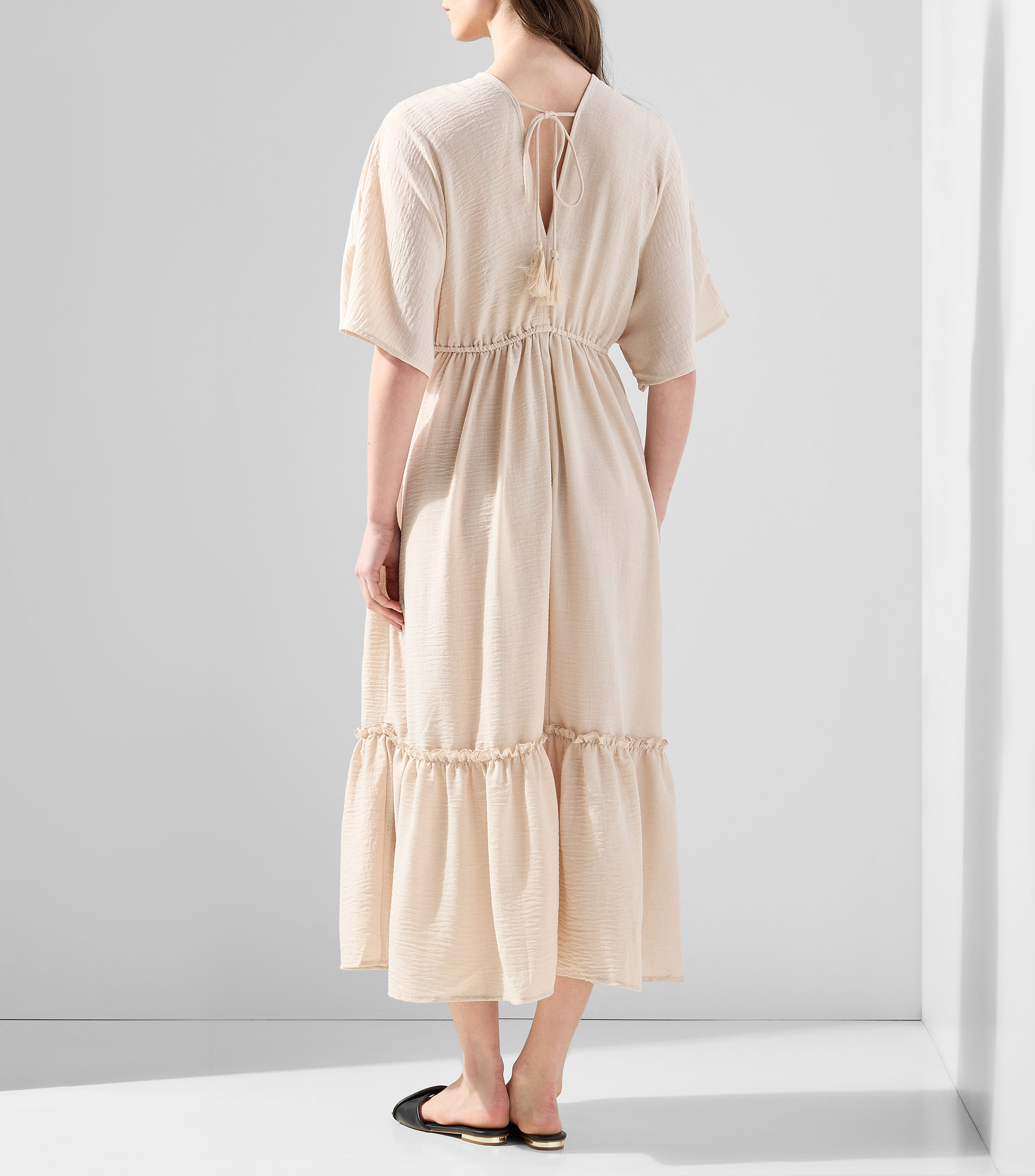 Vestido largo fantasía bordado Mujer