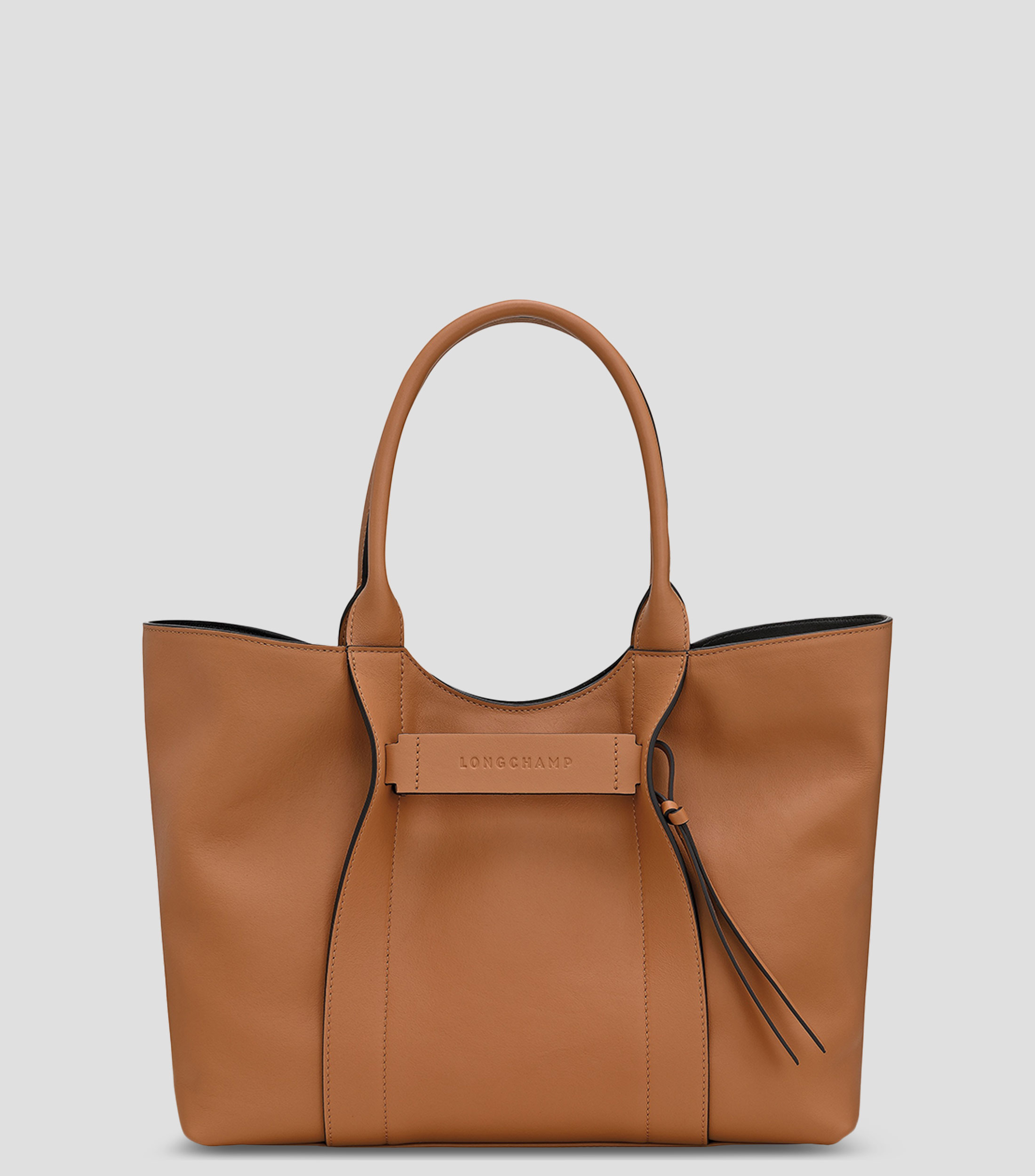 Bolsa shoulder en cuero de becerro lisa Mujer