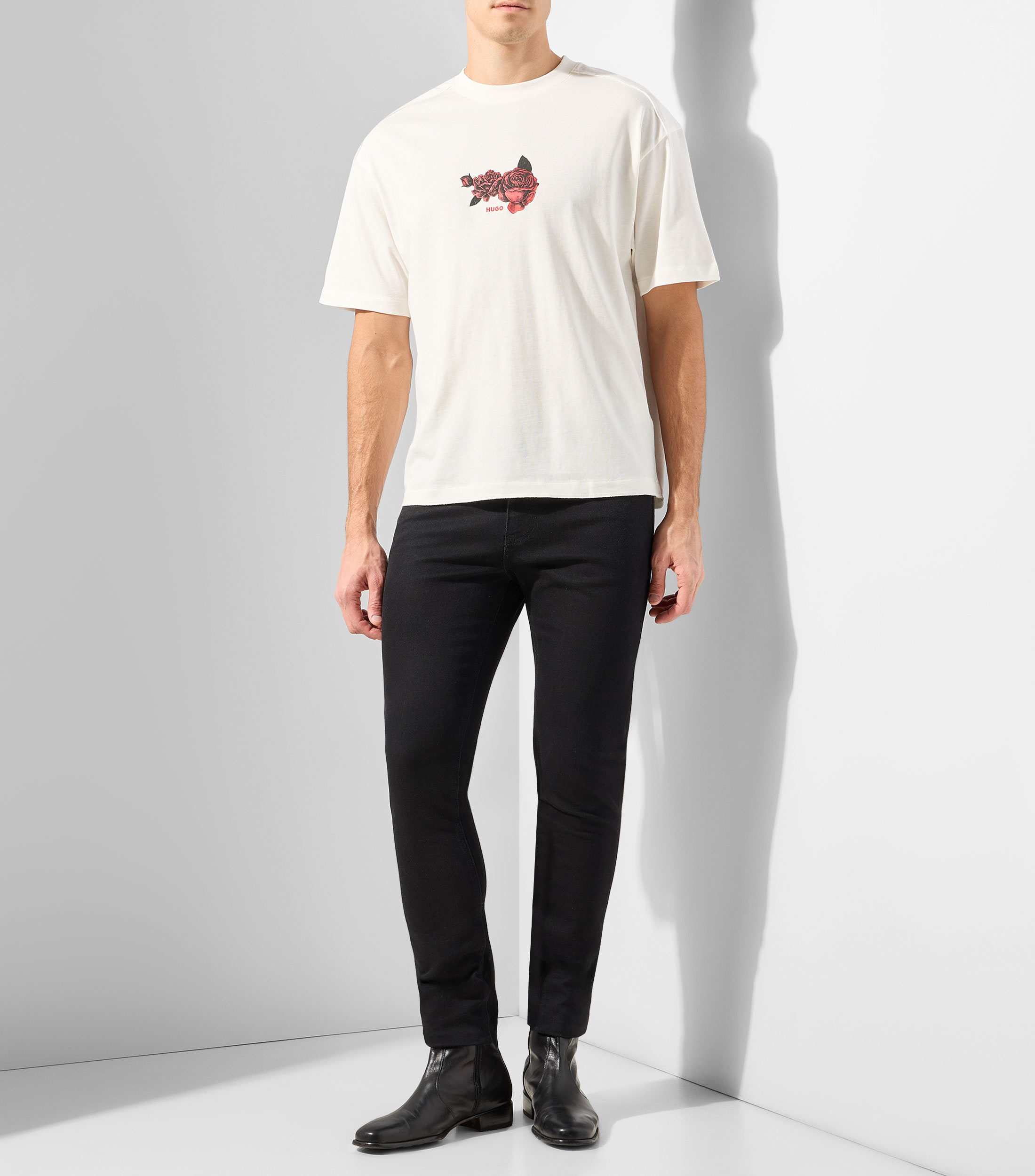 Playera cuello redondo manga corta estampada Hombre