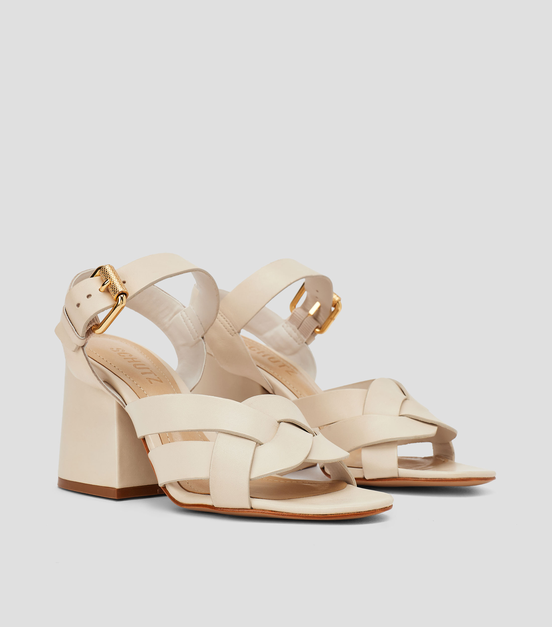 Sandalias con tacón medio ancho Mujer
