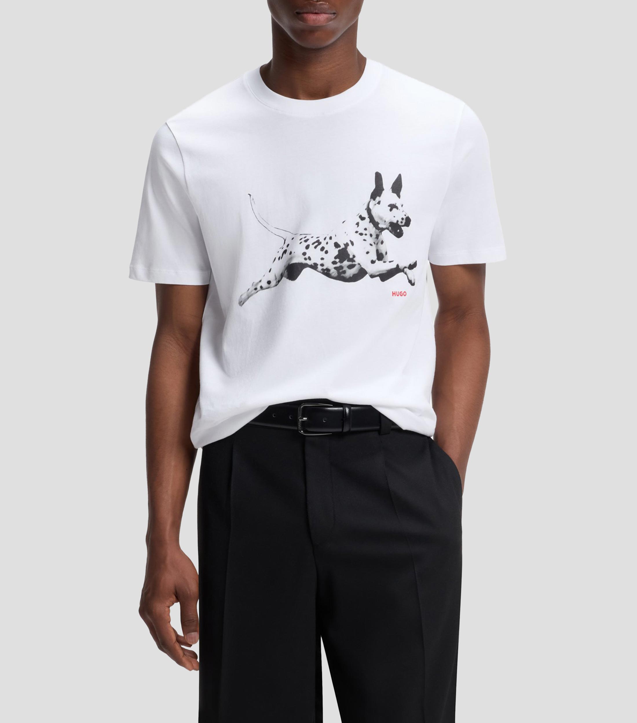 Playera cuello redondo manga corta estampada Hombre