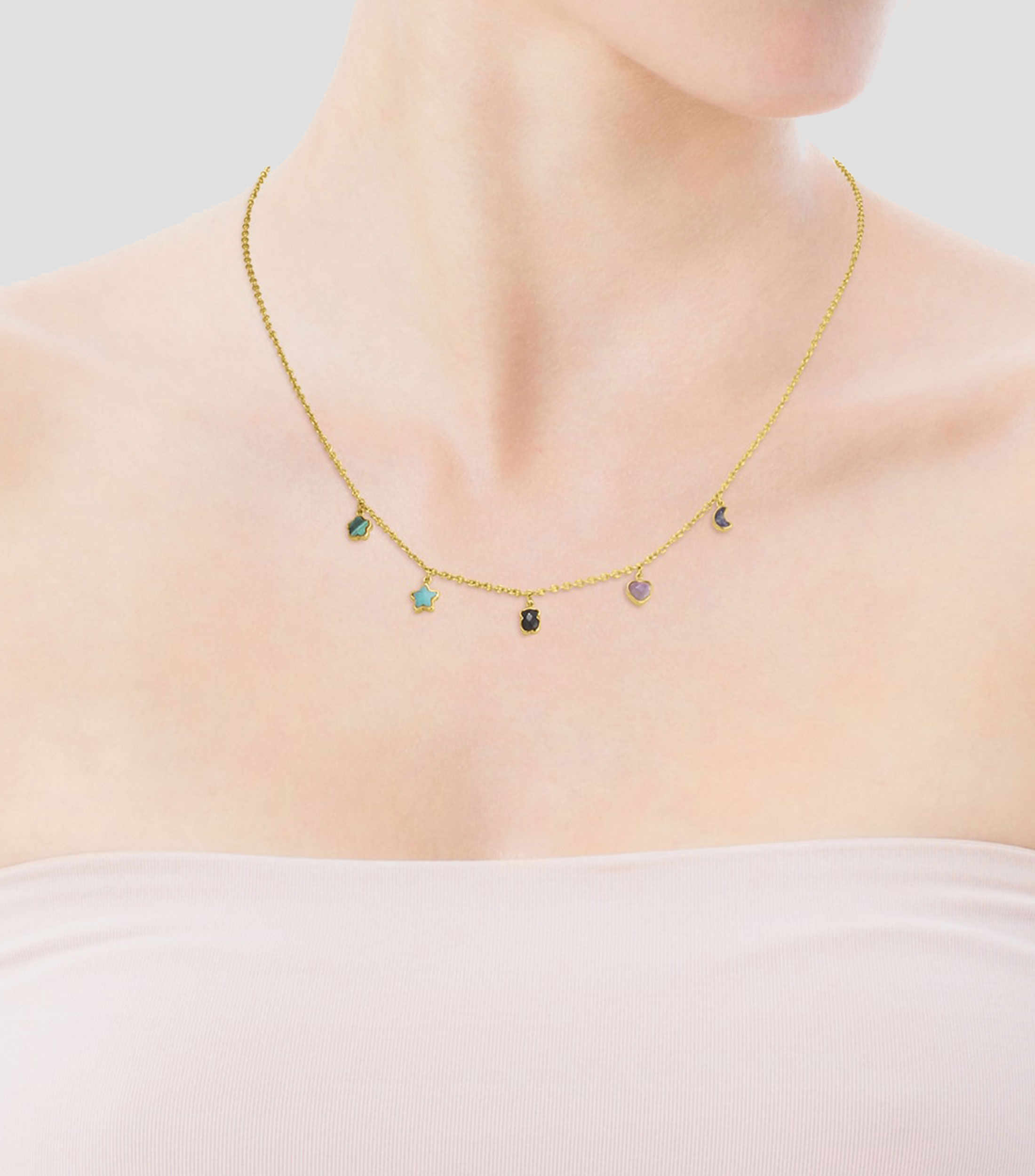 Cadena en Plata Vermeil con Gemas Mujer