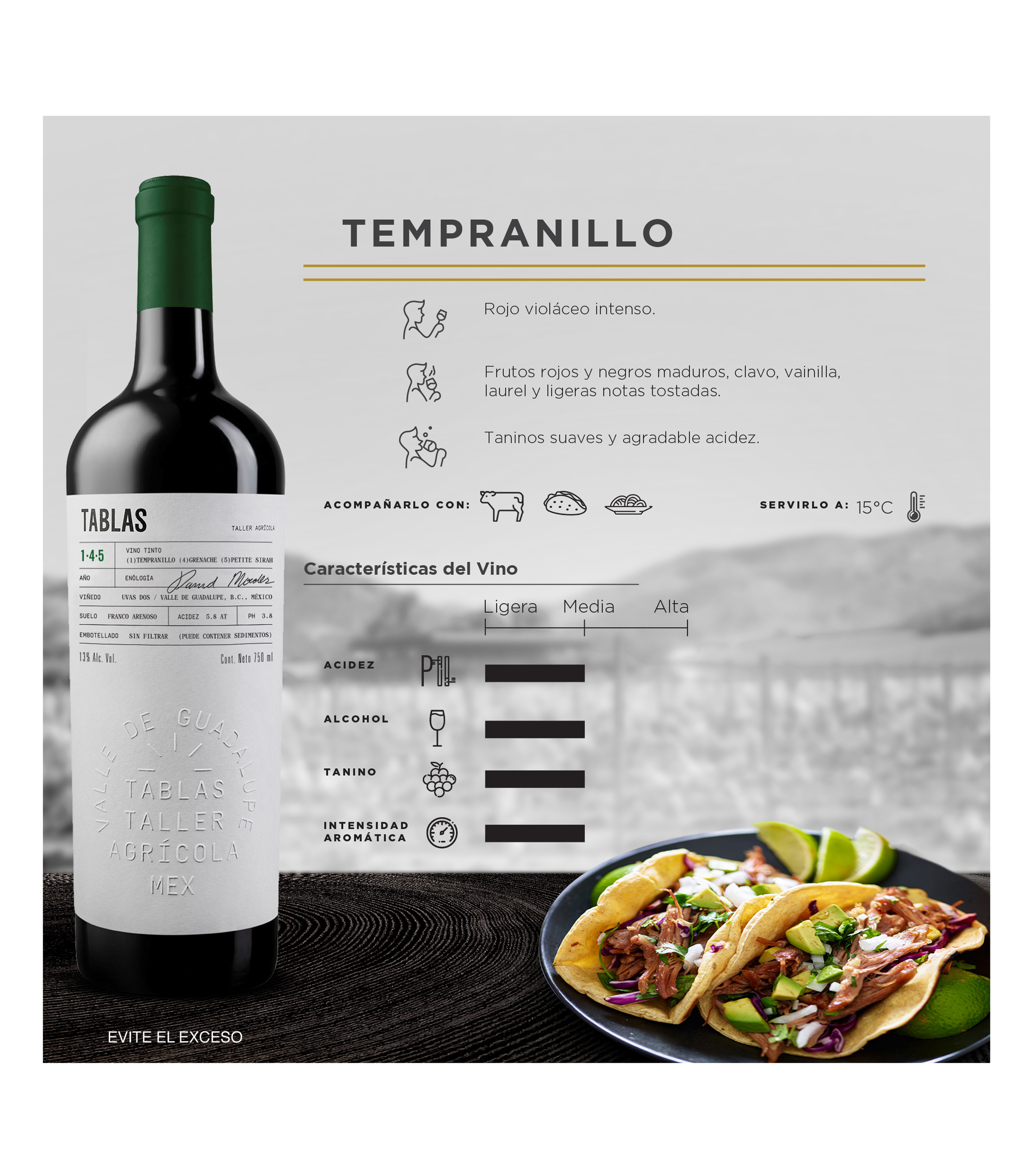 Vino Tinto Uva Ensamble, 750 ml