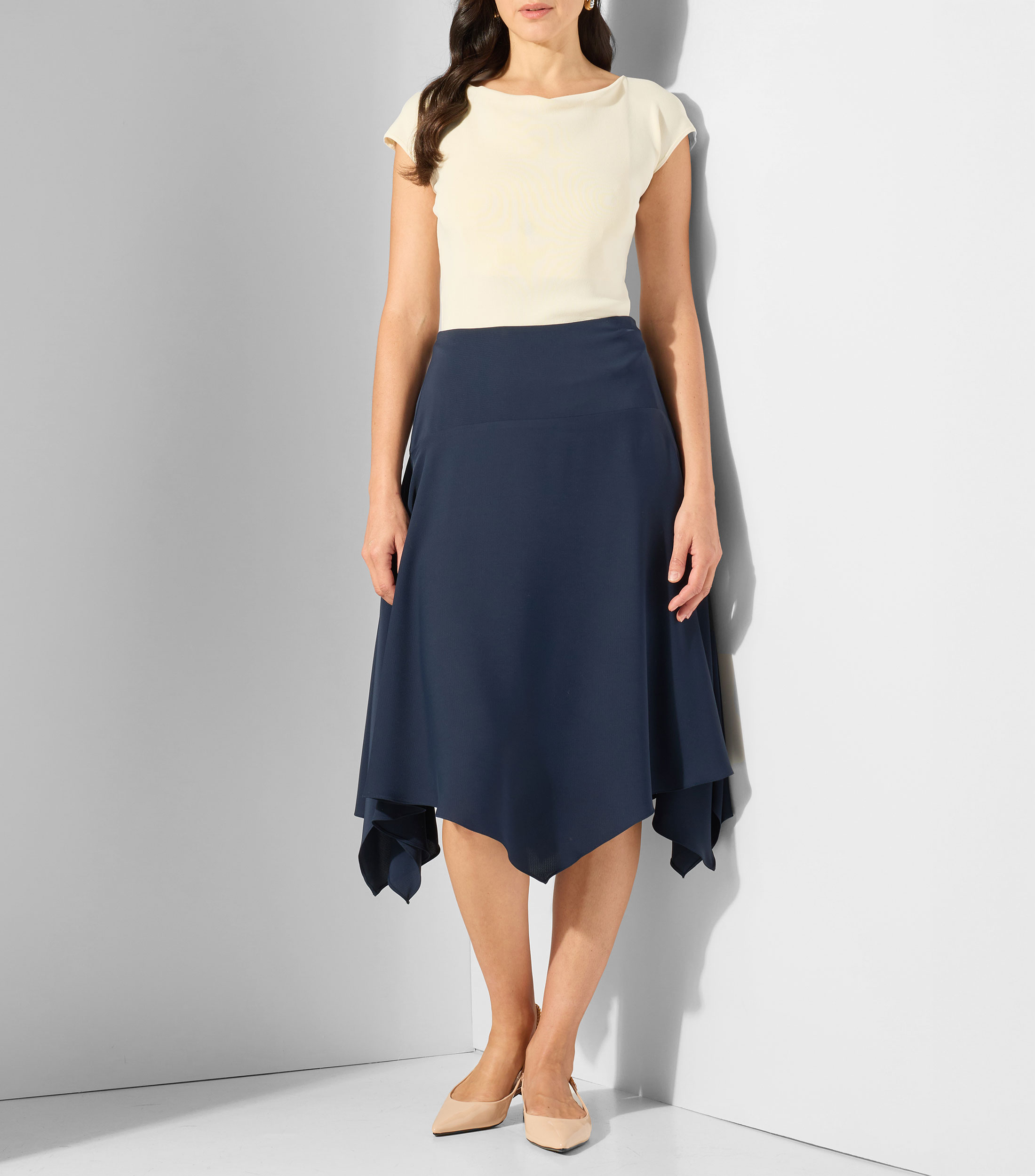 Blusa lisa con manga corta Mujer