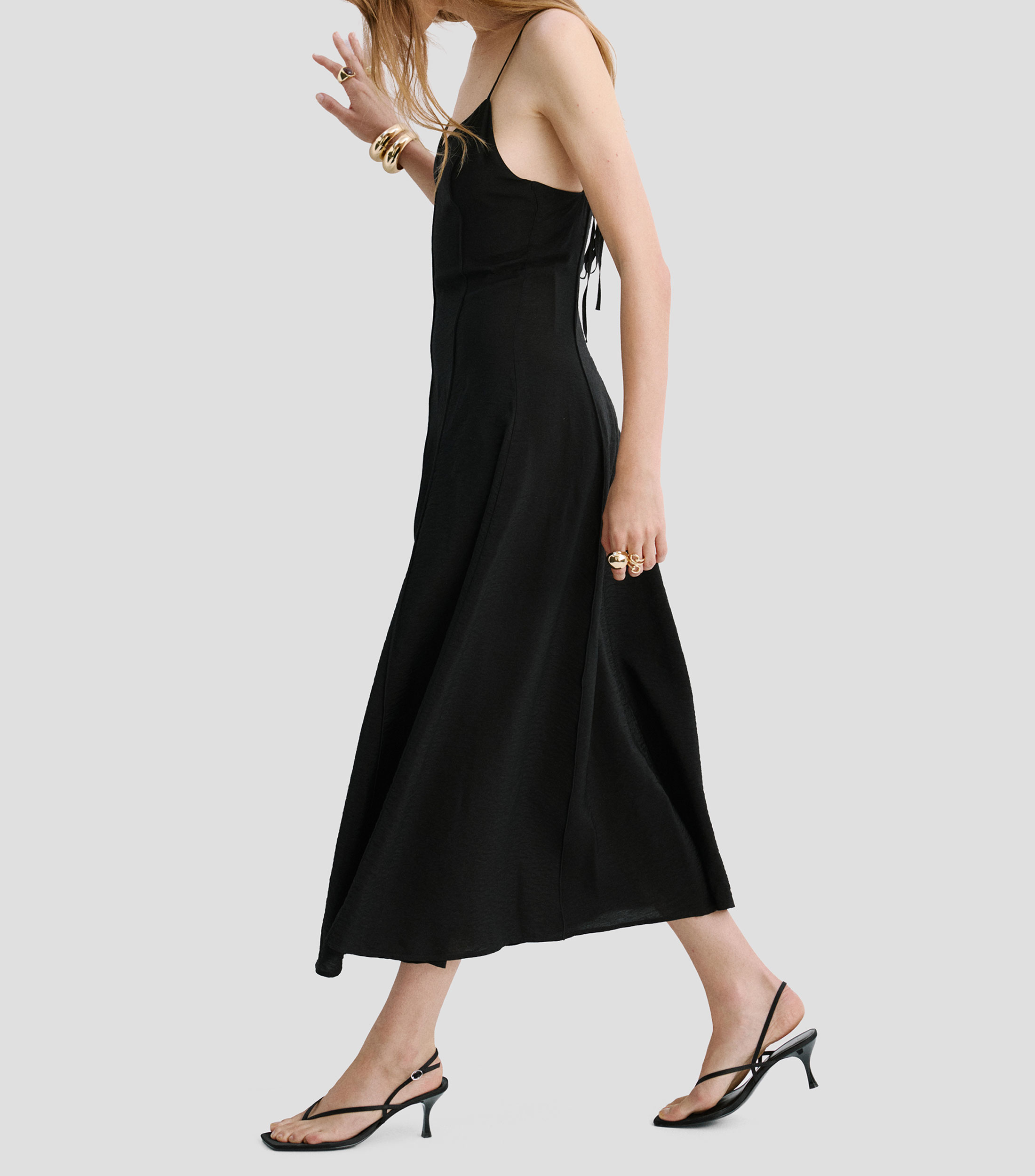 Vestido largo liso Mujer