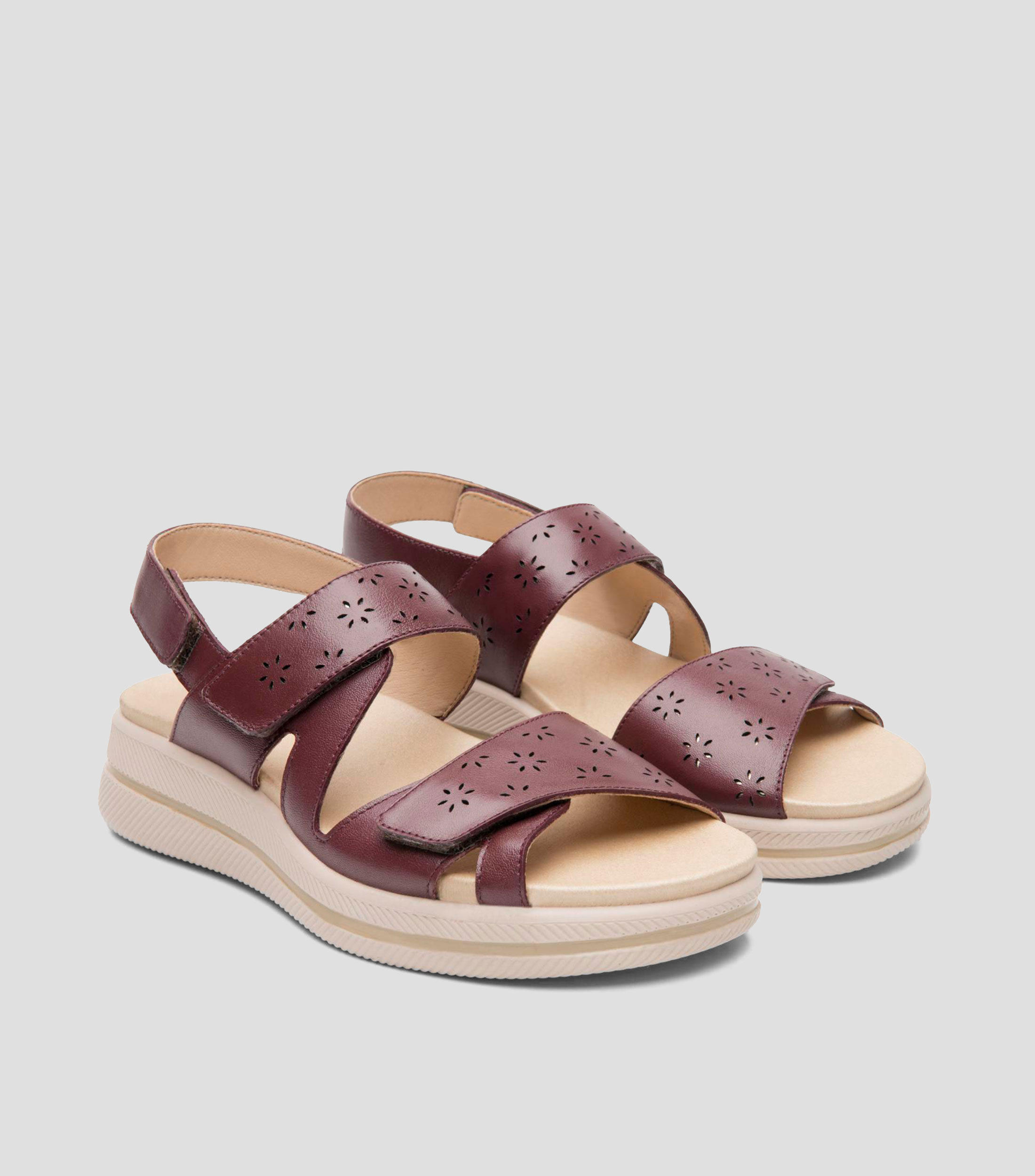 Sandalias de tacón bajo ancho en piel Vanya Mujer