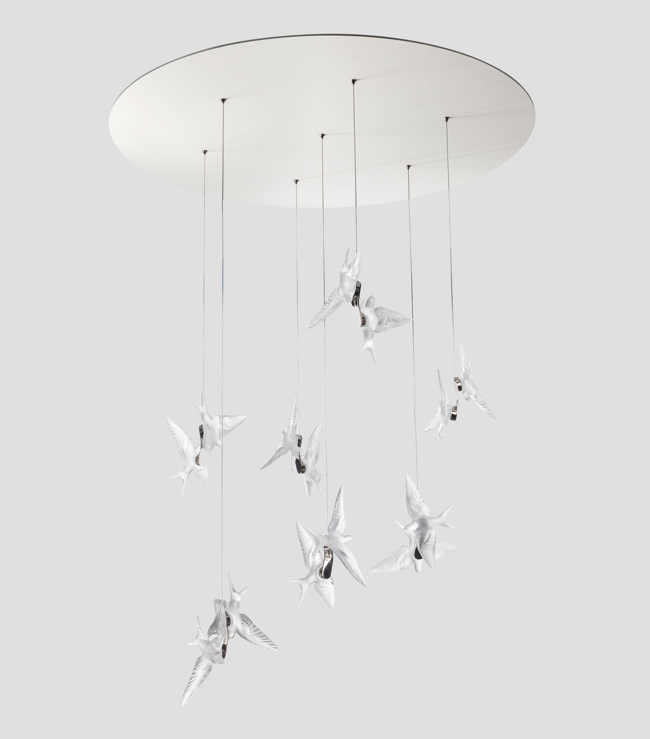 Candelabro Lustre 14 Golondrinas en cristal