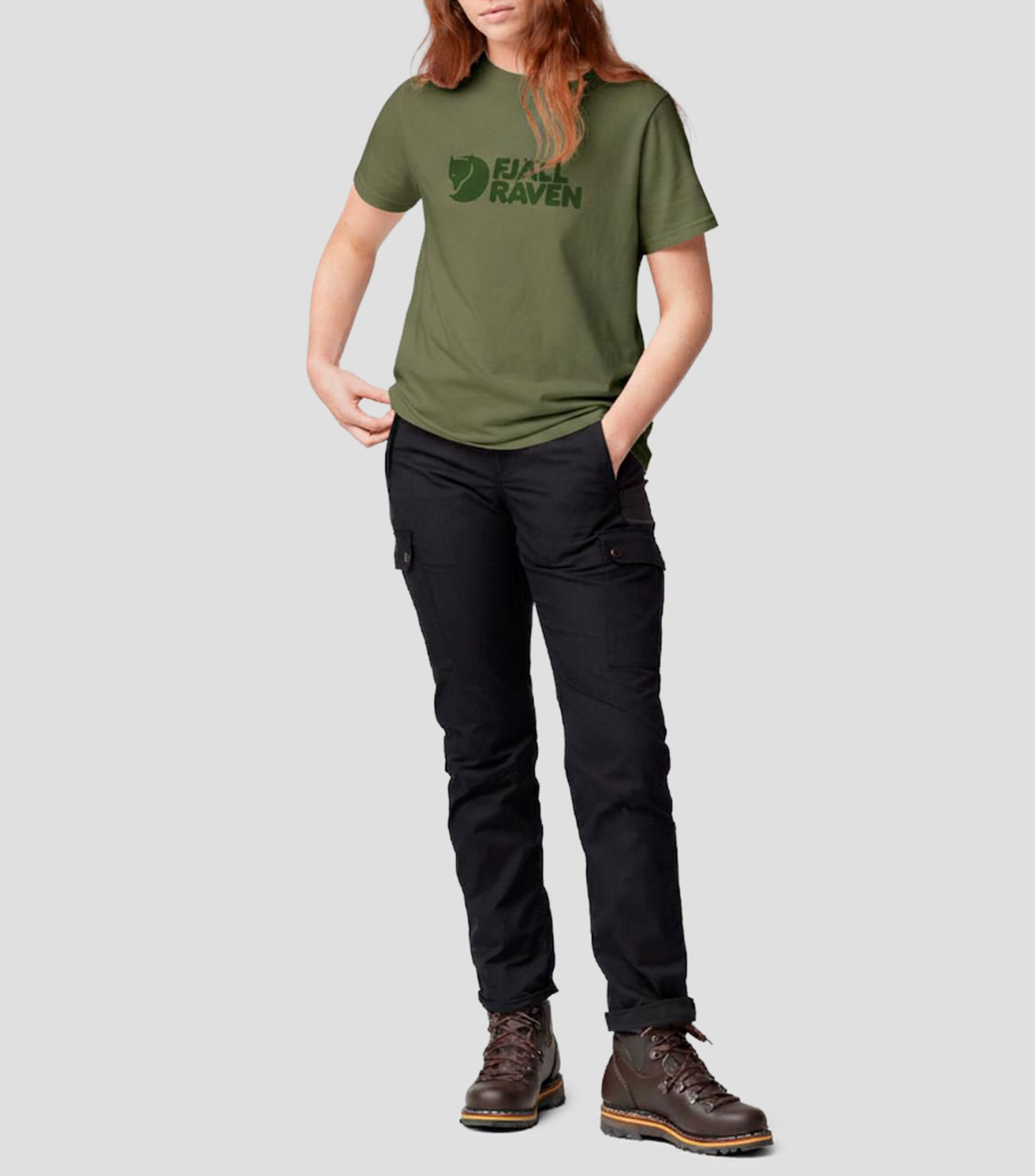 Playera para senderismo de cuello redondo con manga corta estampada Mujer